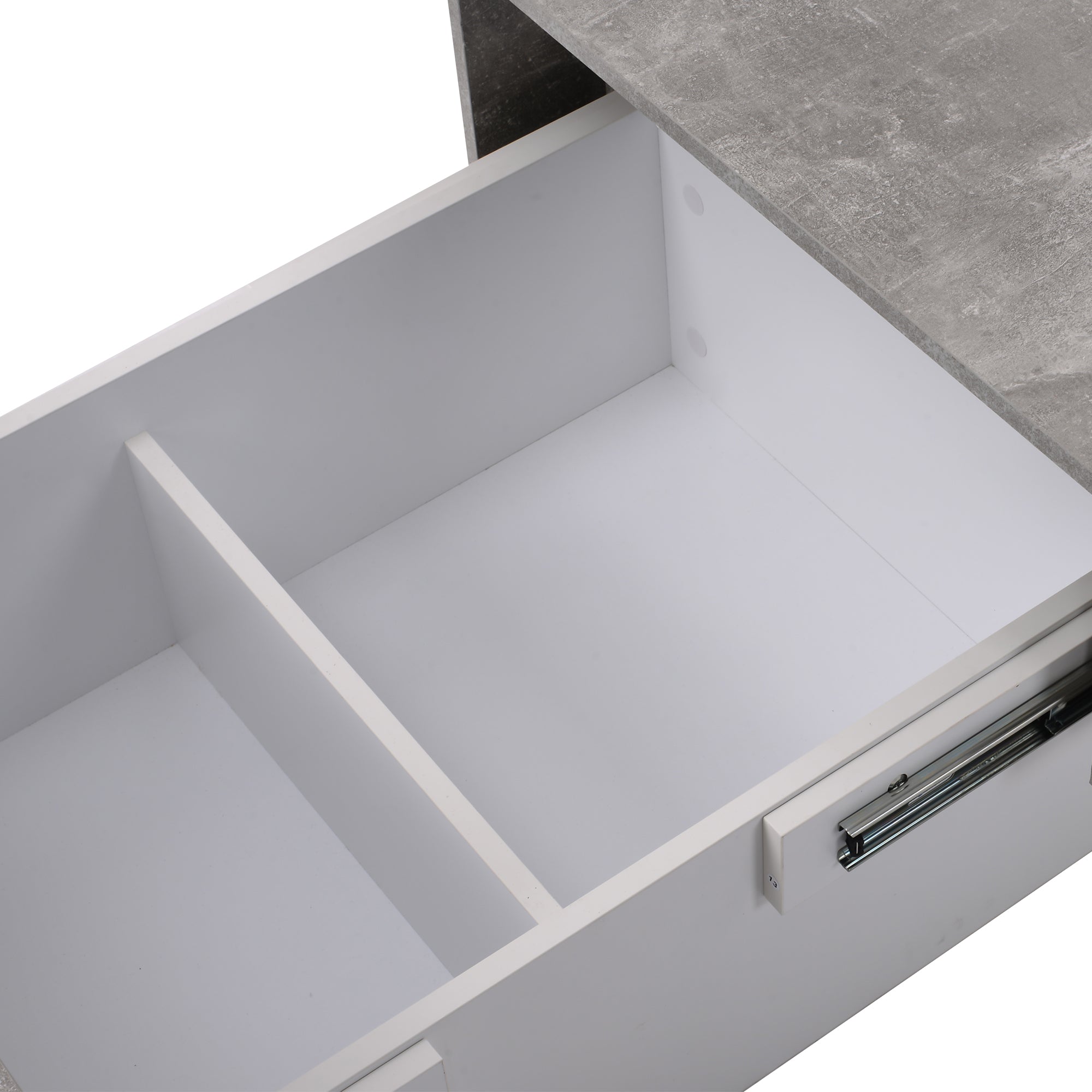 Universal Sofa Table, High Gloss with Extendable Table and Storage Space (Gray)