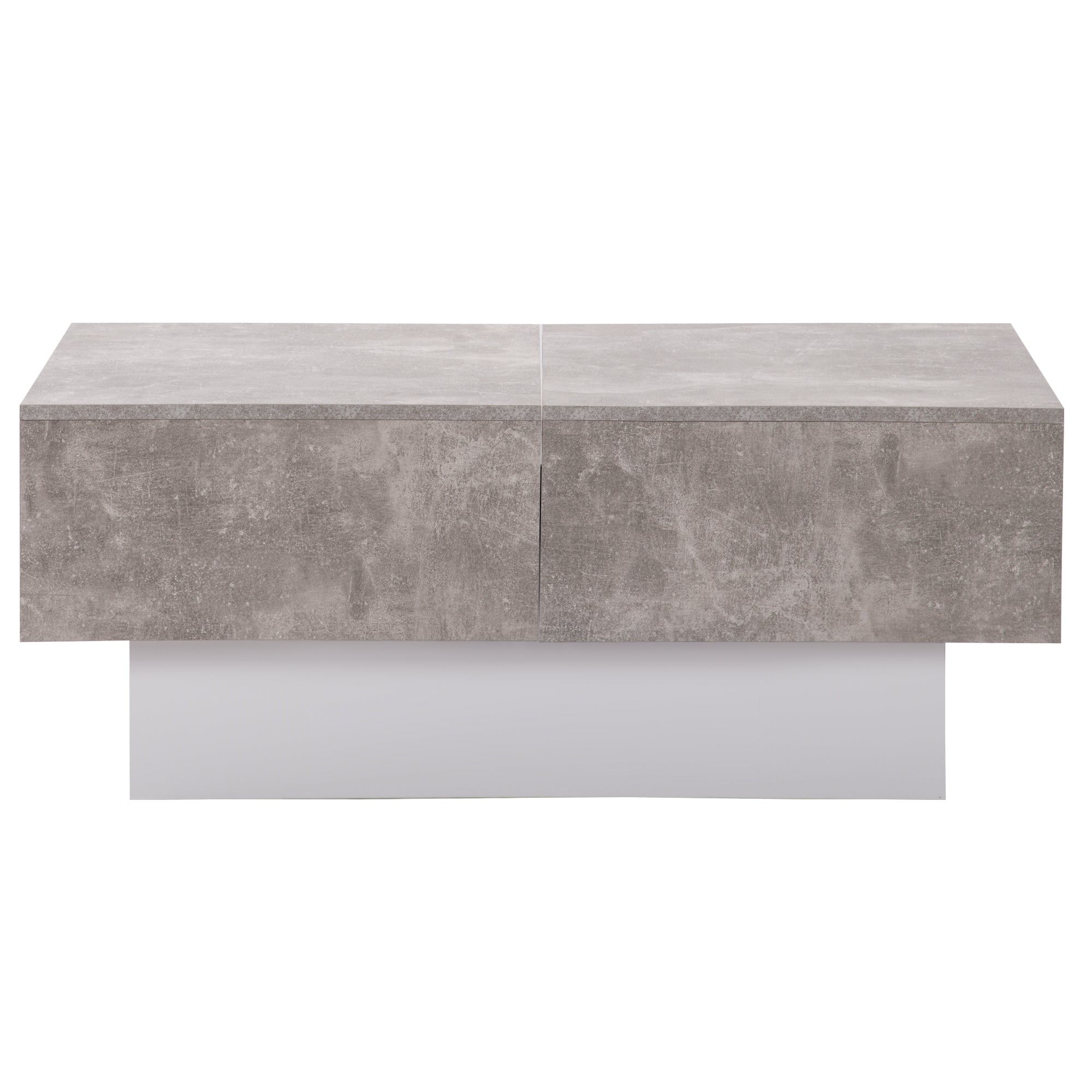 Universal Sofa Table, High Gloss with Extendable Table and Storage Space (Gray)