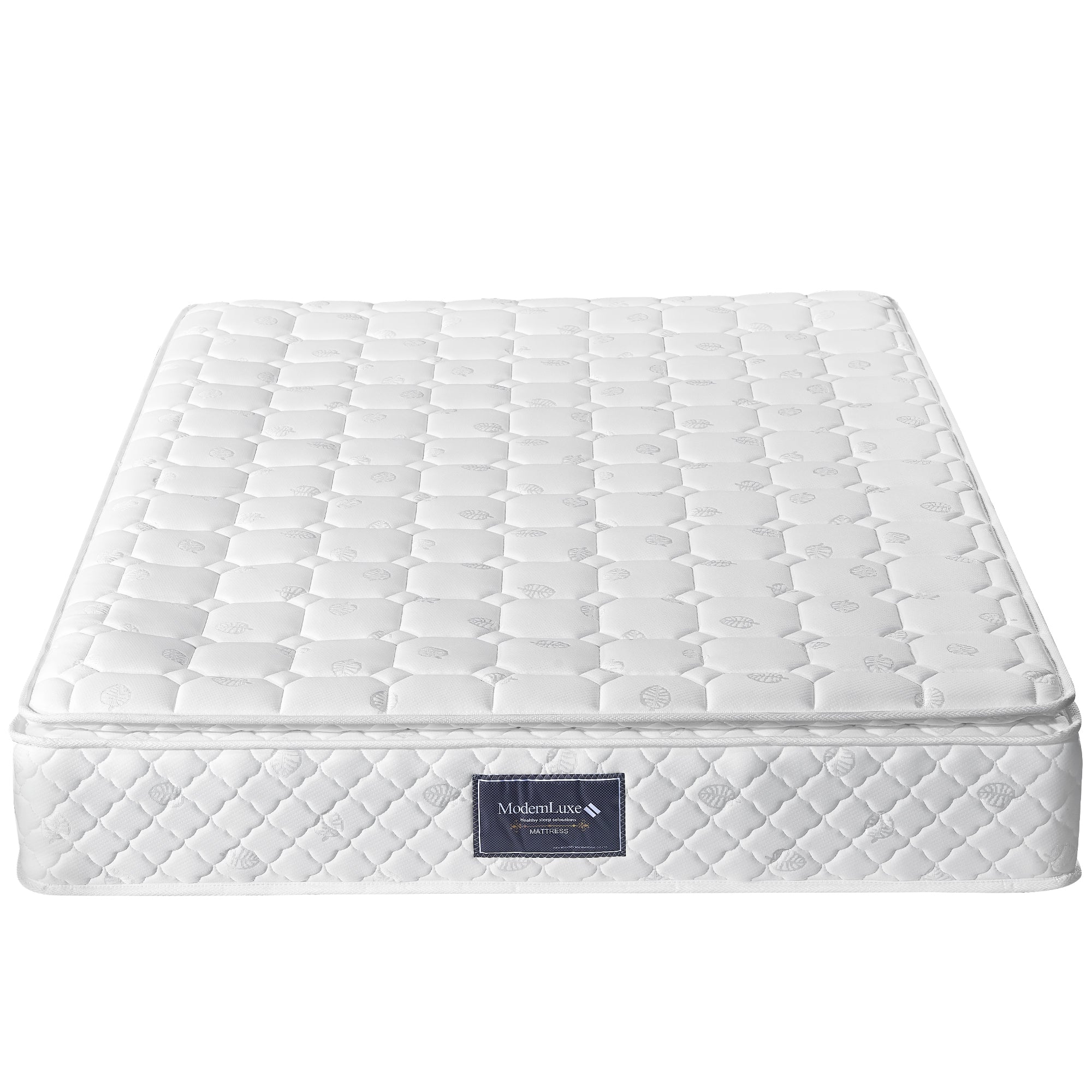 Upholstered Bed, 140x200cm Double with Bed Box & Slatted Frame, Innerspring Mattress