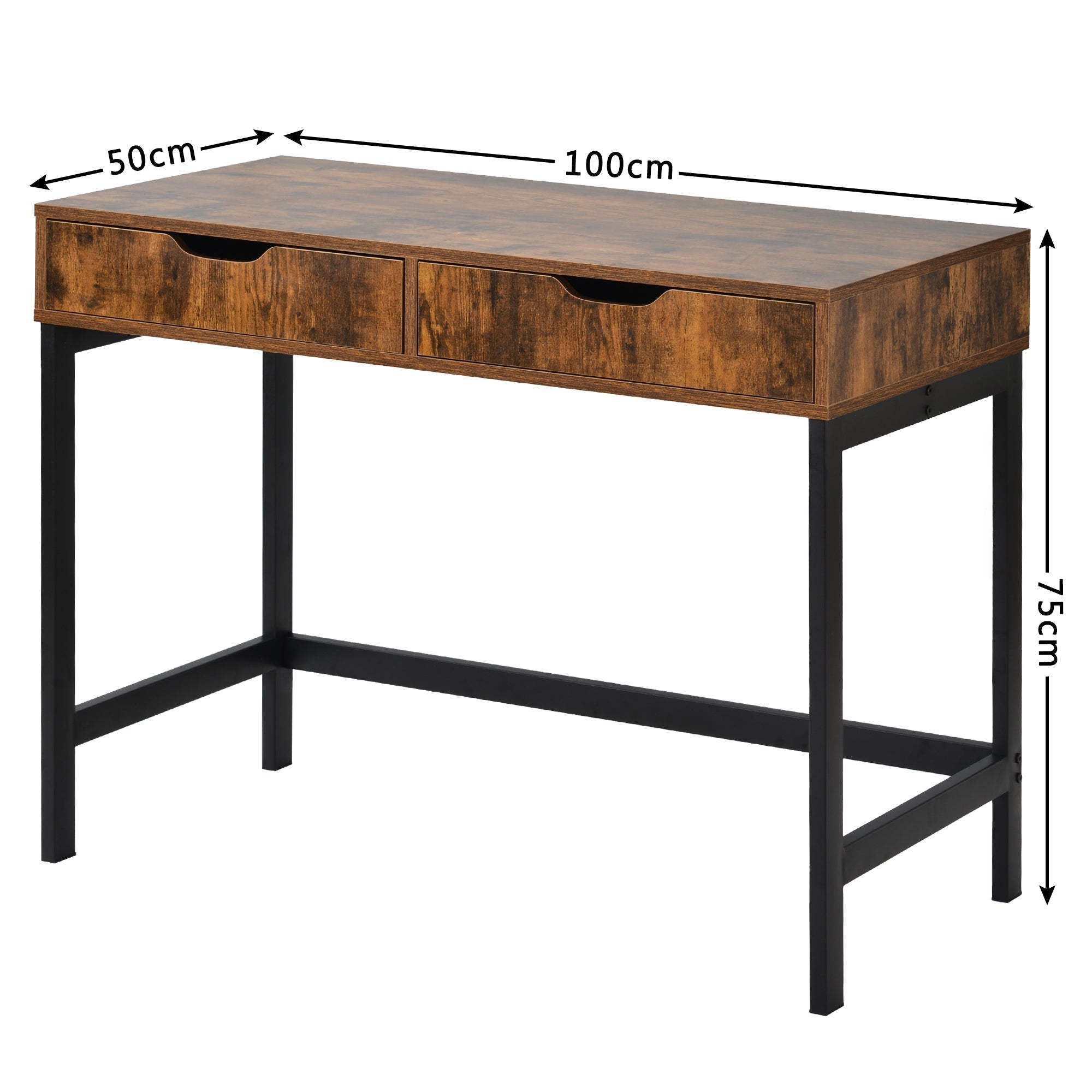 Computer Desk Dressing Table with 2 Drawers Industrial Design