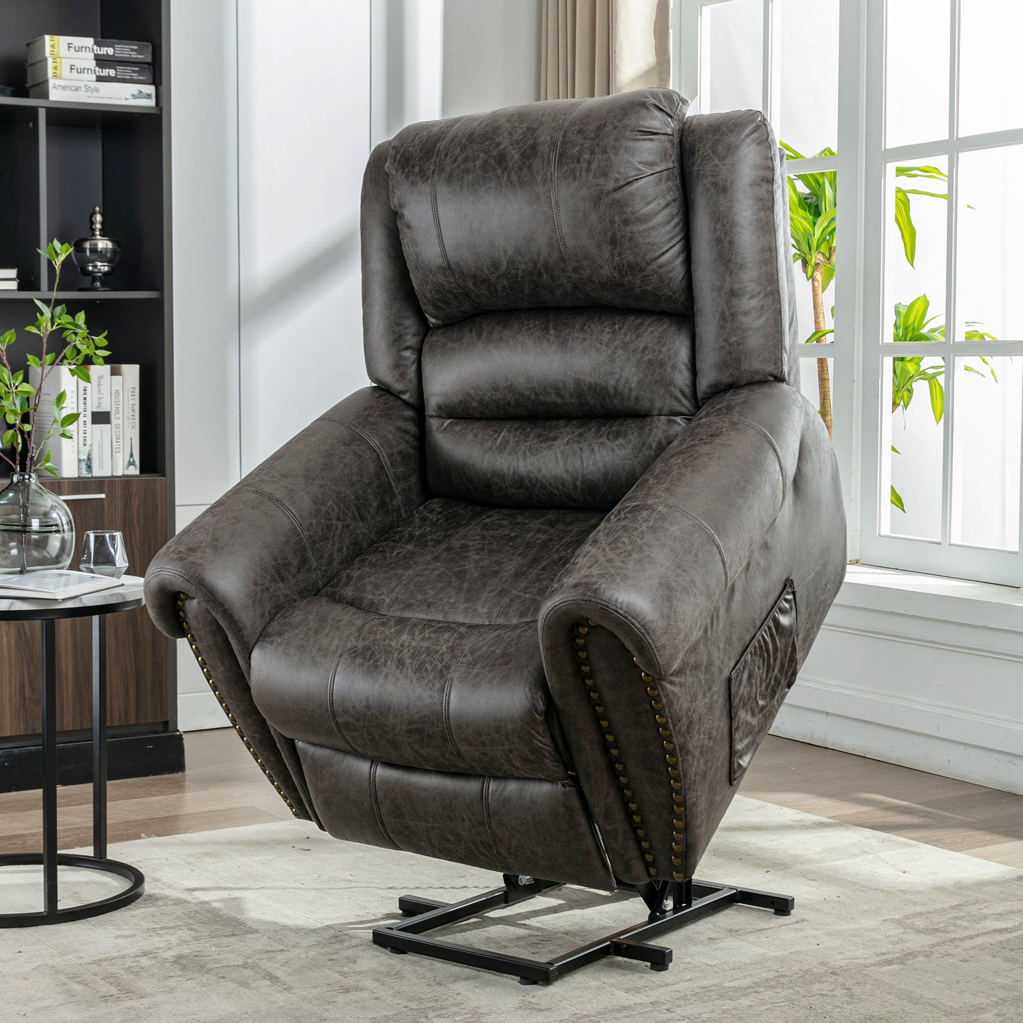 Power Lift Recliner Chair with Massage, Heat, and USB Port, Heavy Duty Electric Faux Leather