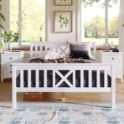 Wooden Bed Double Bed, 140 x 200 cm, Solid Pine, White