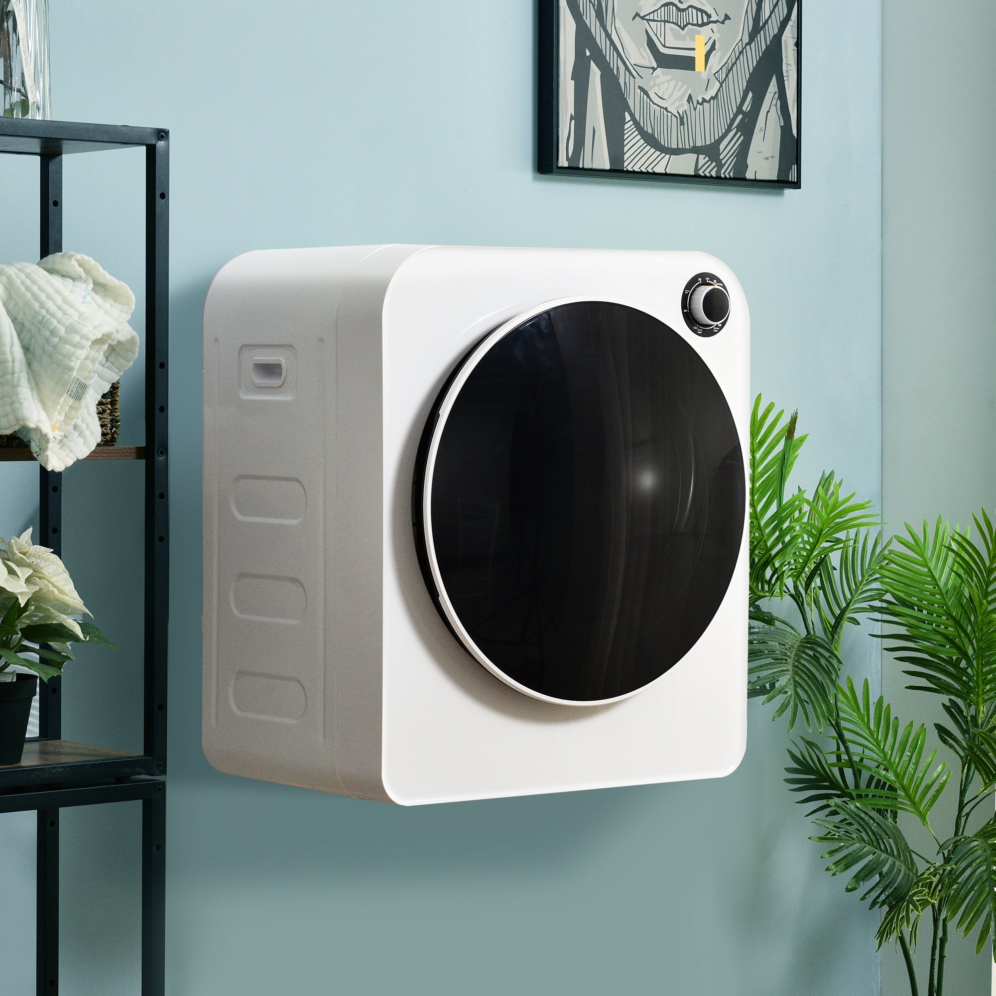 Vented Tumble Dryer, 3 kg, 830 W, Triple Filter, 5 Programs, Wall-Mountable, White Stainless Steel