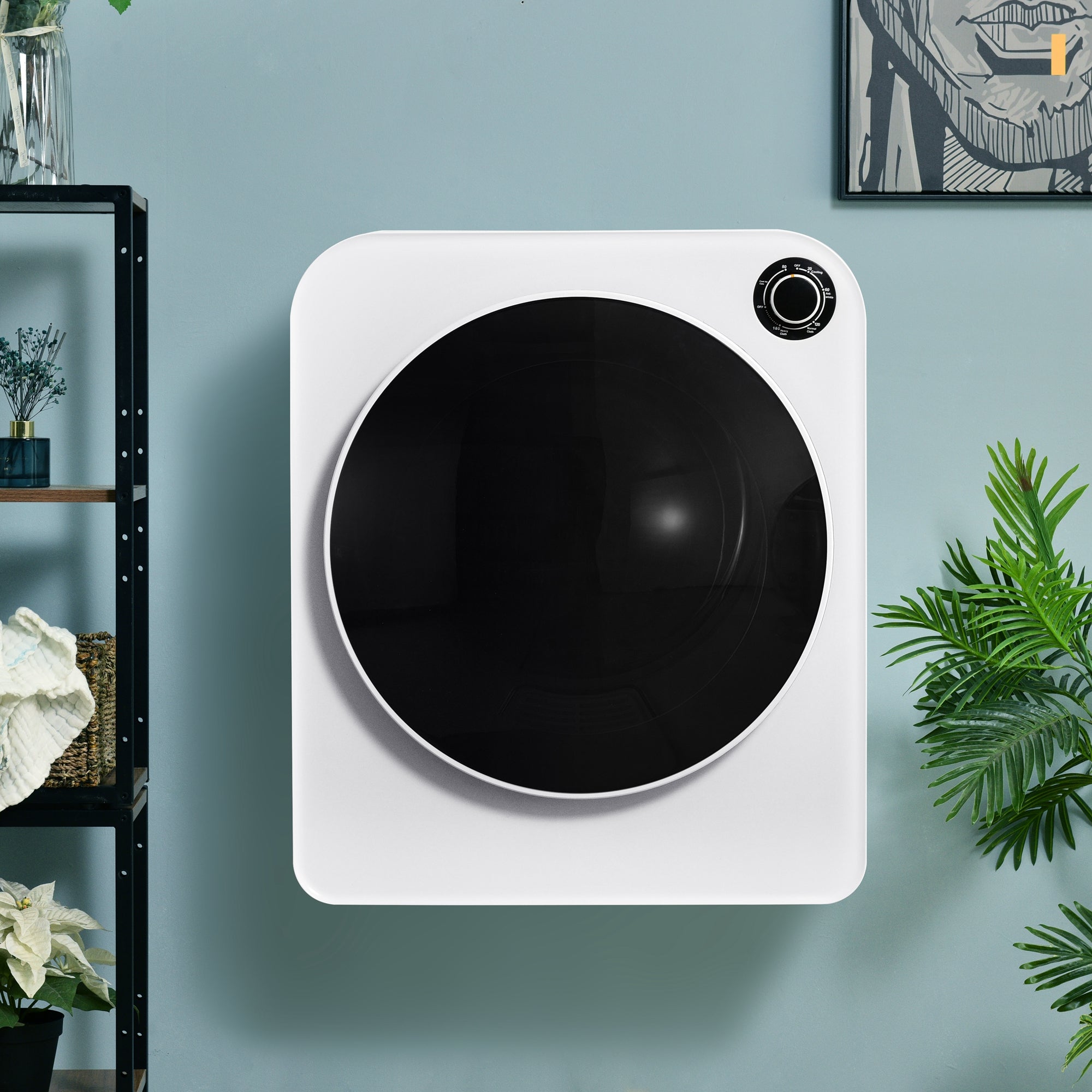 Vented Tumble Dryer, 3 kg, 830 W, Triple Filter, 5 Programs, Wall-Mountable, White Stainless Steel