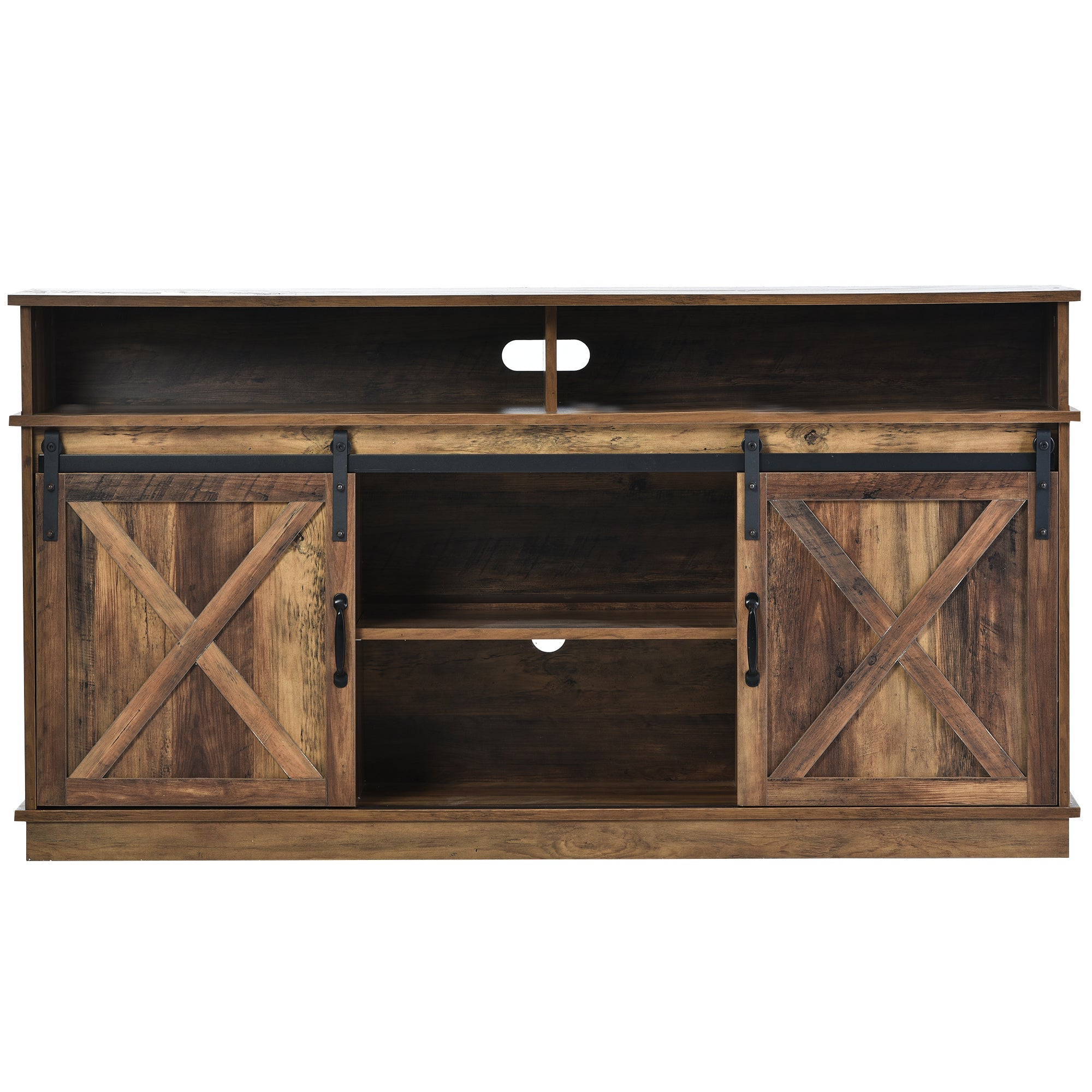 TV Cabinet, Sideboard Entertainment Center, Sliding Doors, Adjustable Shelves, Farmhouse Design Wood
