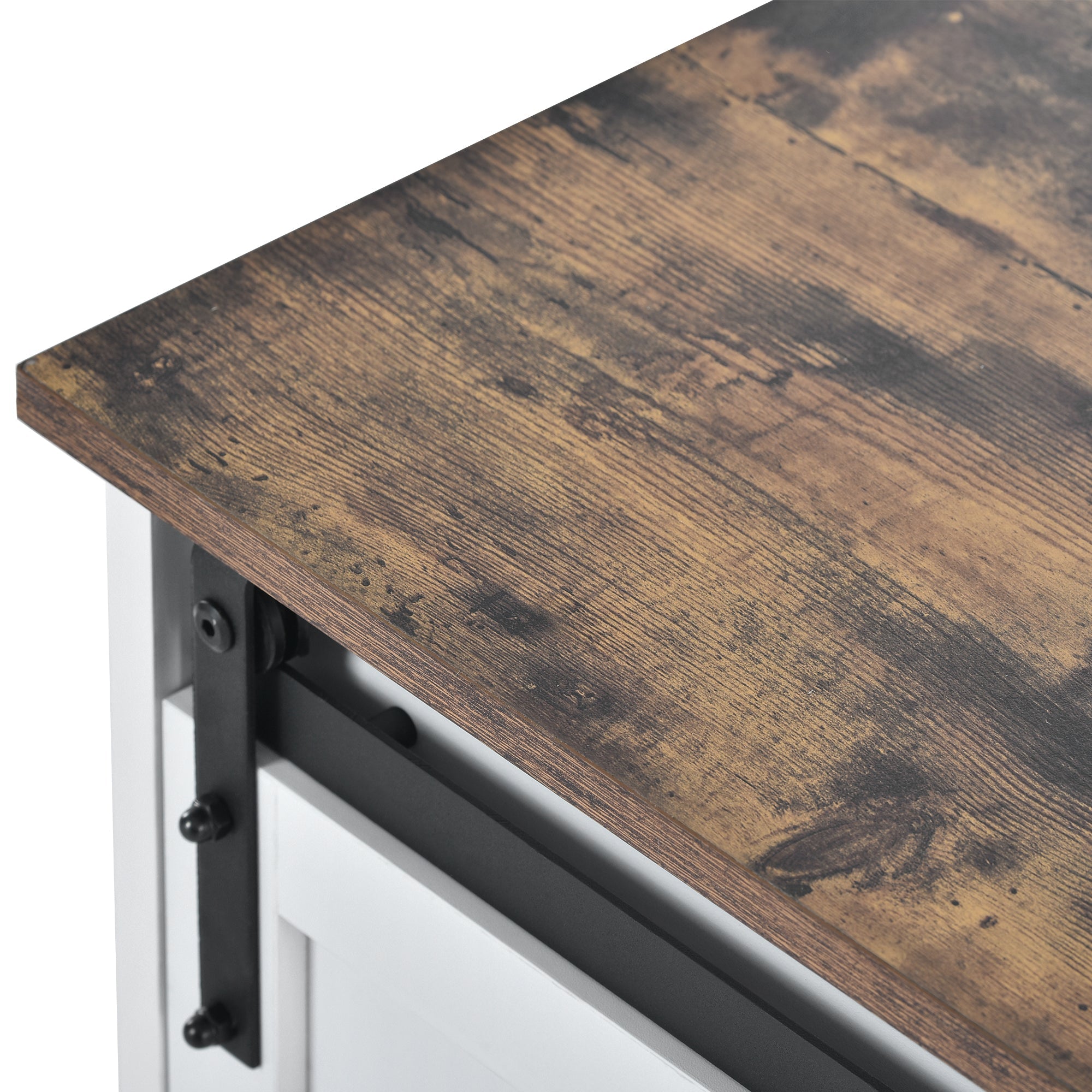 TV Cabinet 150x40x60cm 2 Sliding Doors Adjustable Shelves - Country Modern