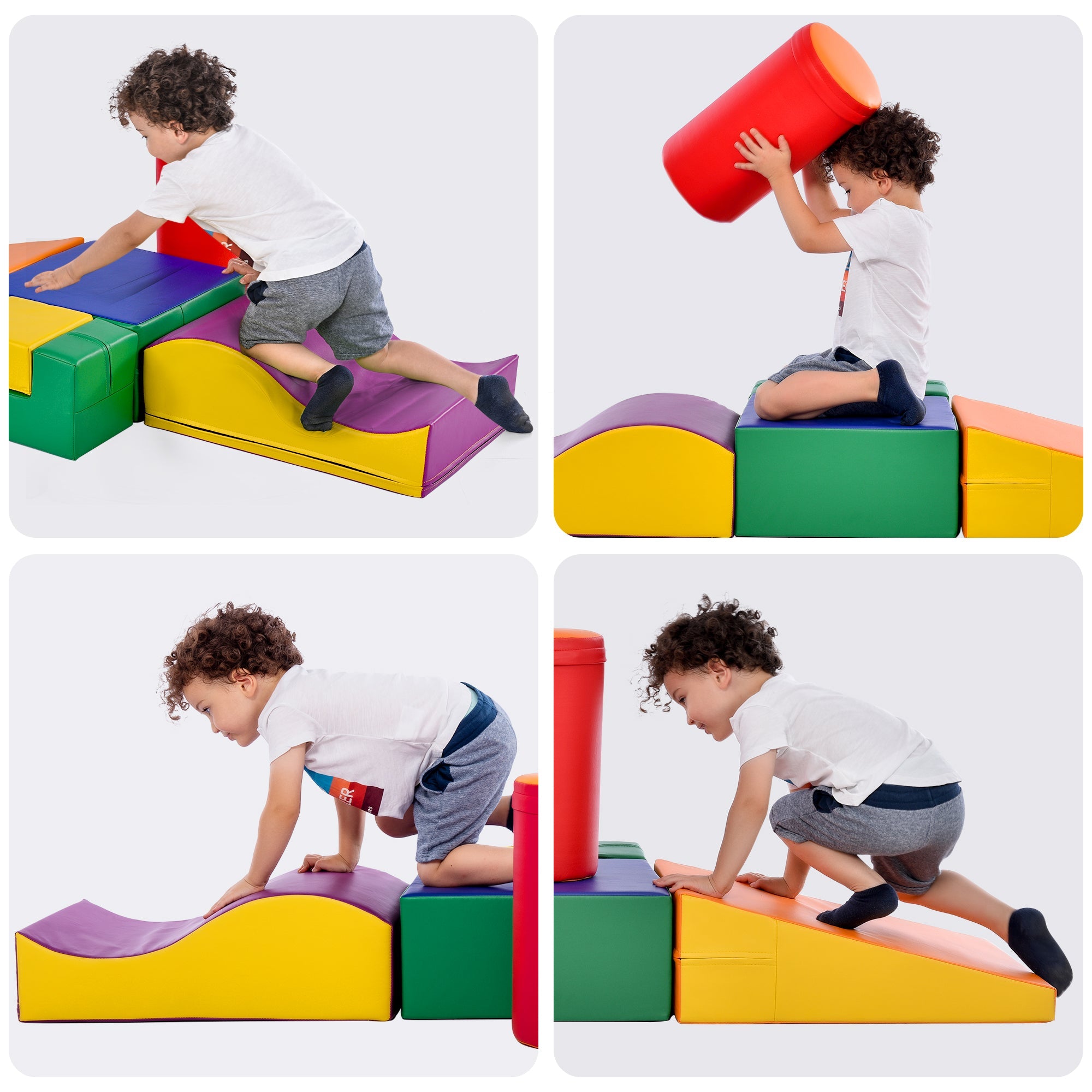 6-piece giant building blocks for romping, climbing, and sliding, soft, colorful