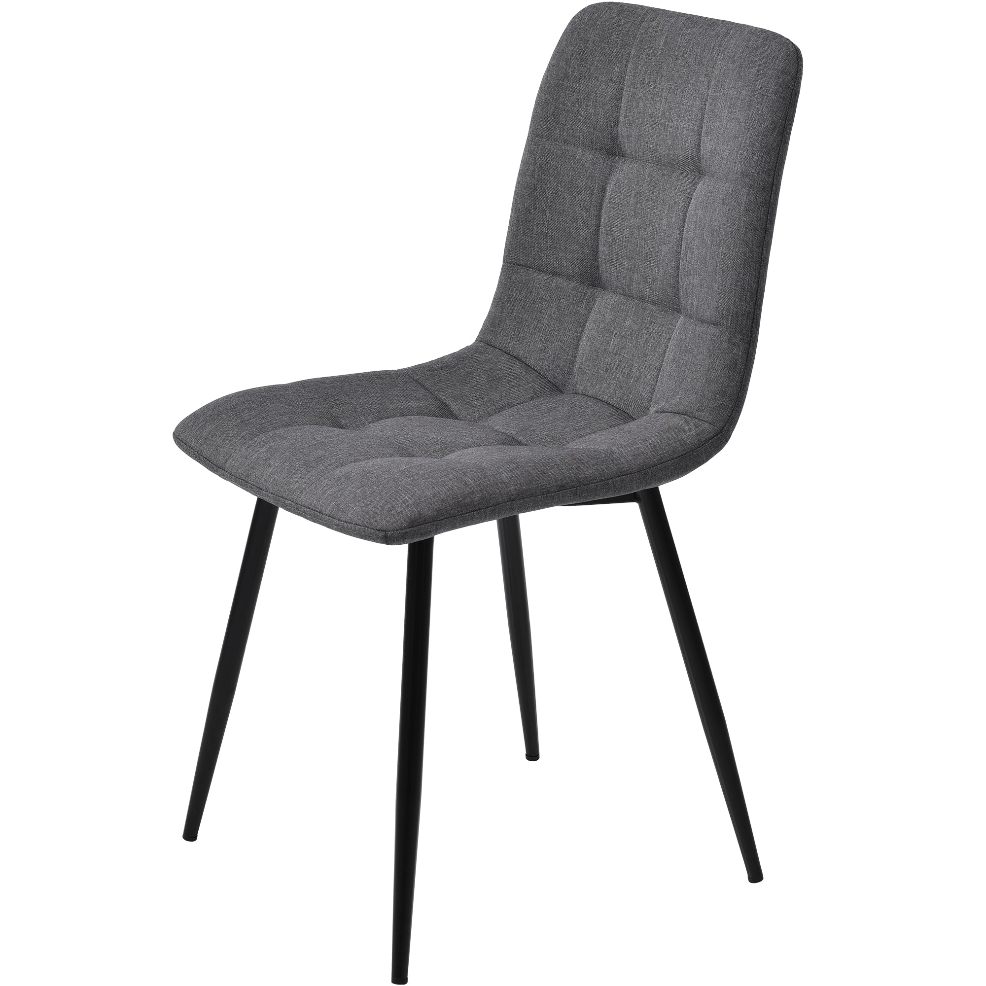 5-Piece Dining Set 117cm Rectangular Table 4 Dark Grey Linen Chairs Gold Legs