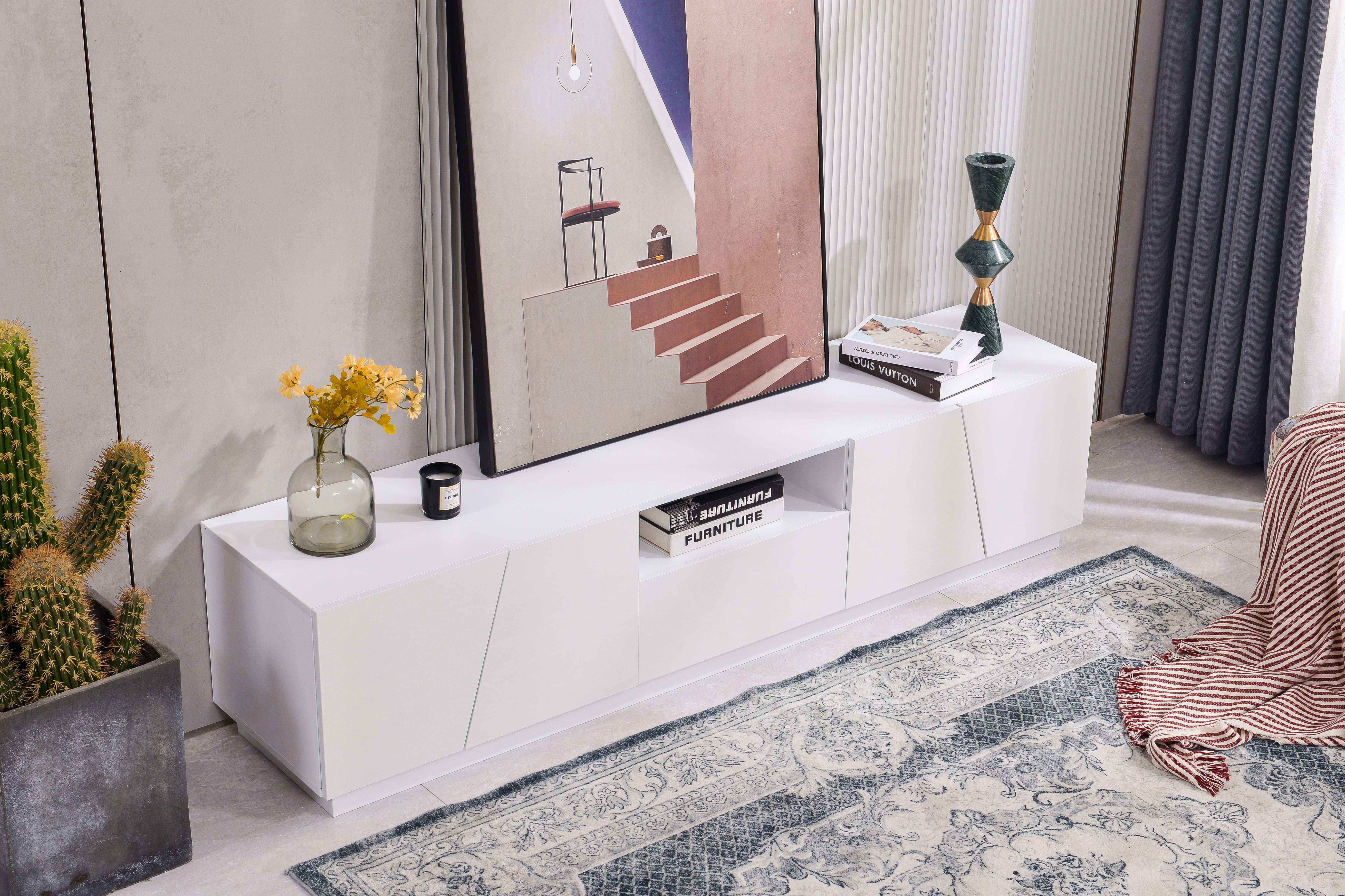 TV Cabinet, Modern 170 cm Diagonal Patchwork