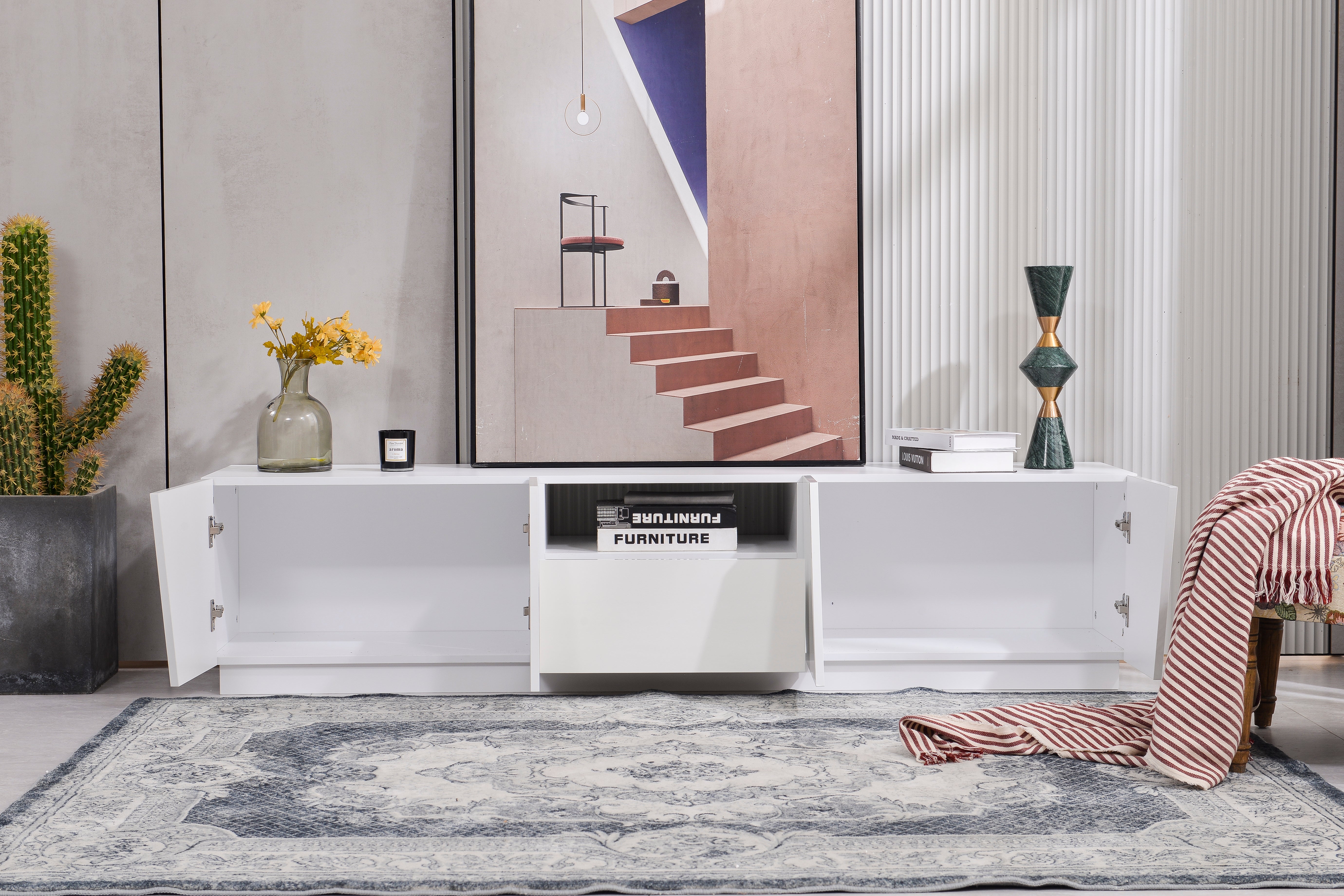TV Cabinet, Modern 170 cm Diagonal Patchwork