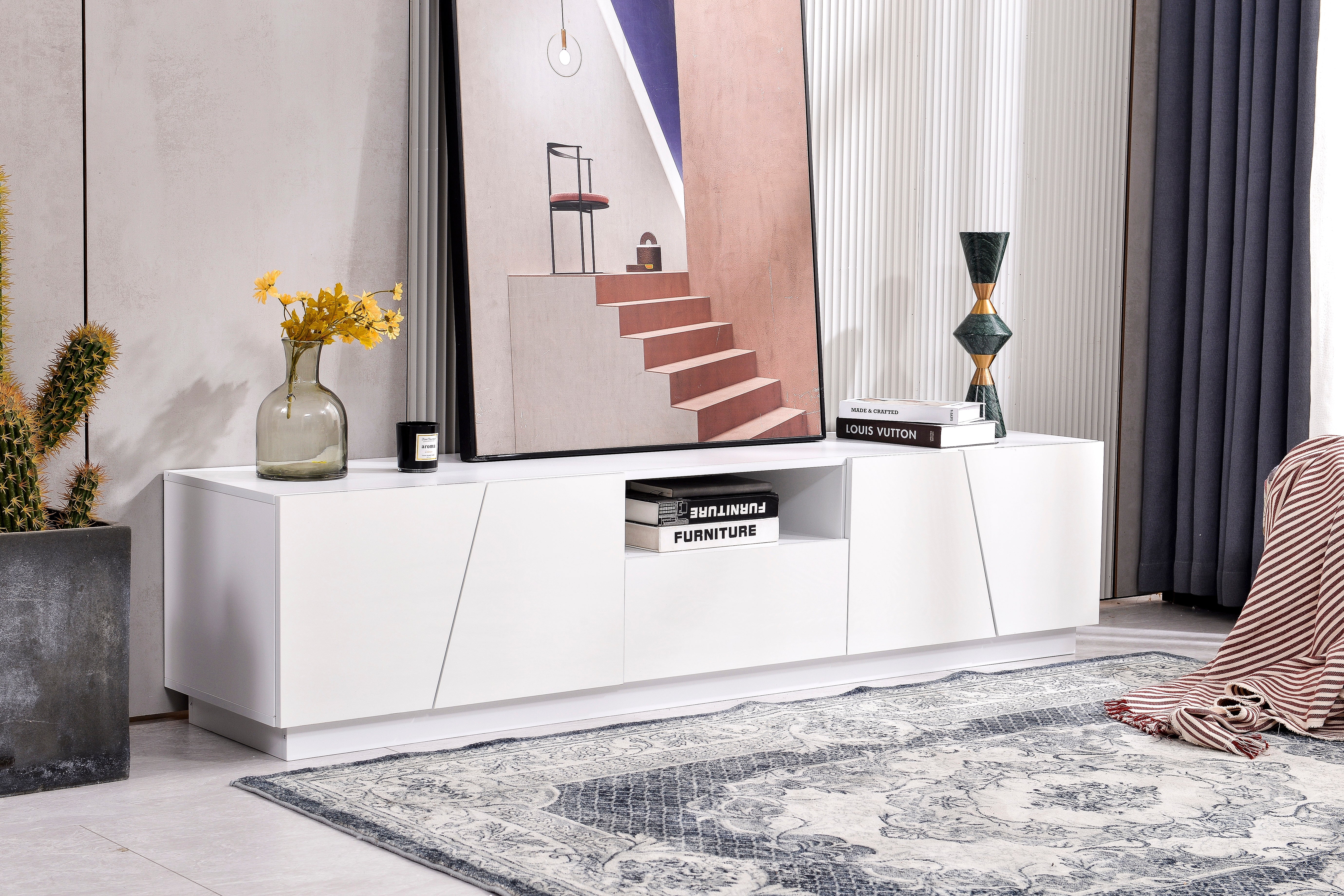 TV Cabinet, Modern 170 cm Diagonal Patchwork