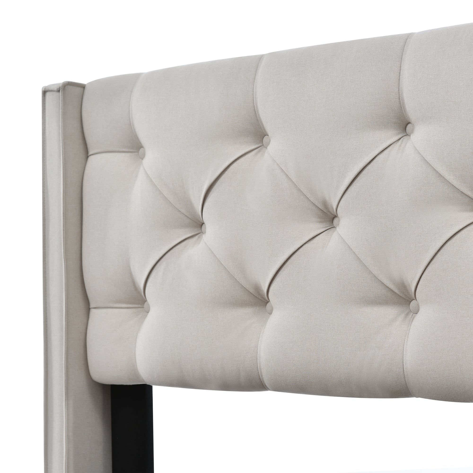 Hydraulic Double Upholstered Bed, 140x200cm, Storage, Light Gray Cotton