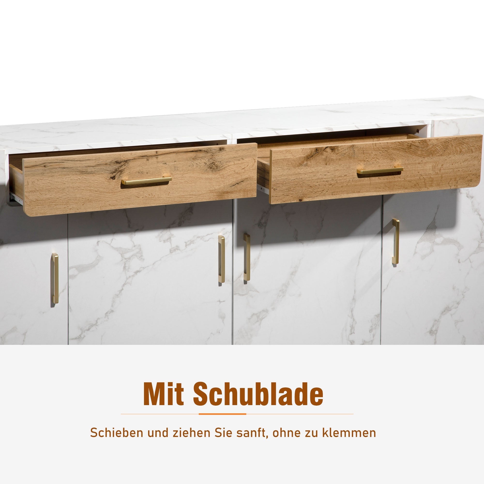 Sideboard Storage Cabinet 208 cm 4 Doors 2 Drawers, Kitchen/Buffet