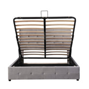 Upholstered Bed with Hydraulic Lift and Storage, Velvet Space-Saving Design, Multi-color