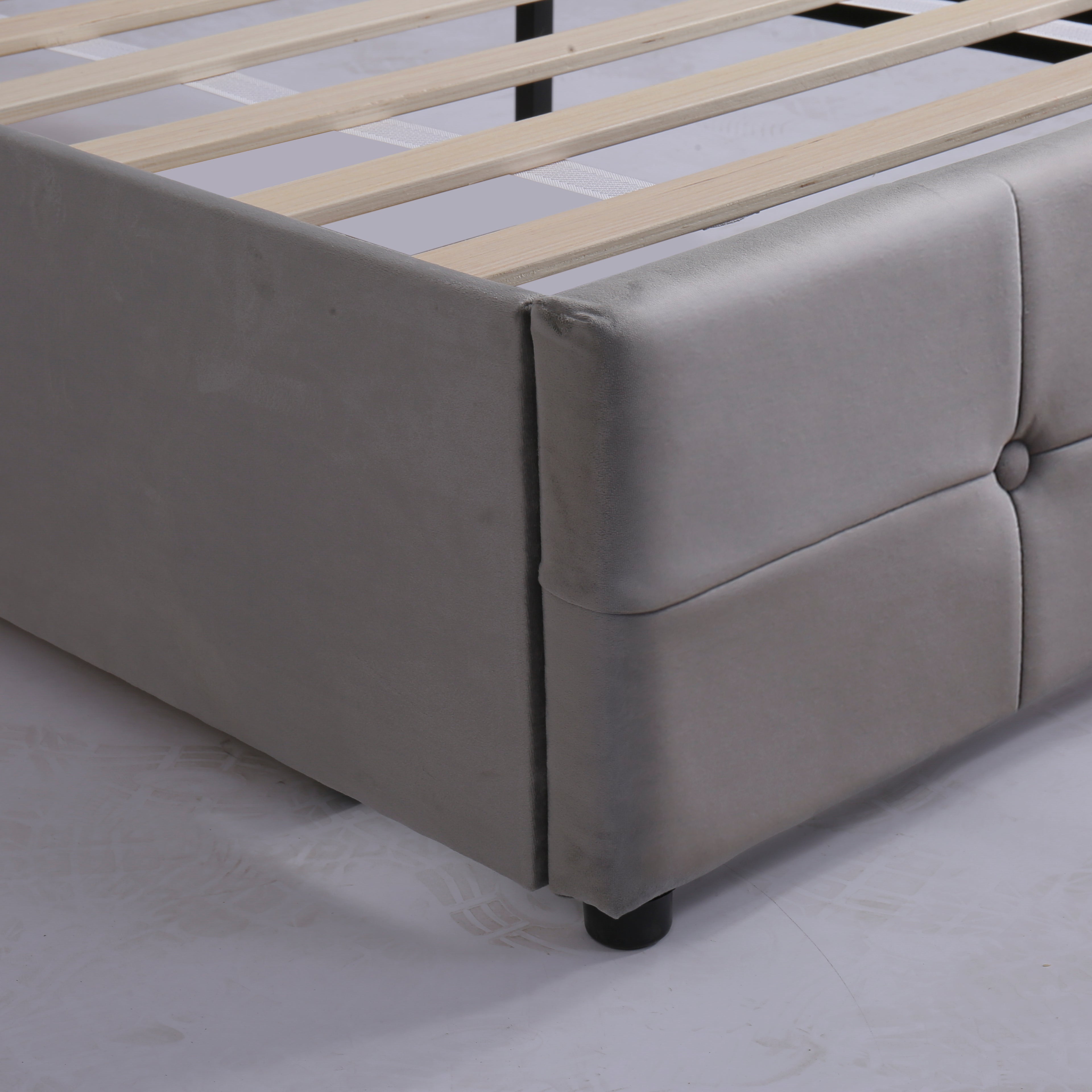Upholstered Bed with Hydraulic Lift and Storage, Velvet Space-Saving Design, Multi-color