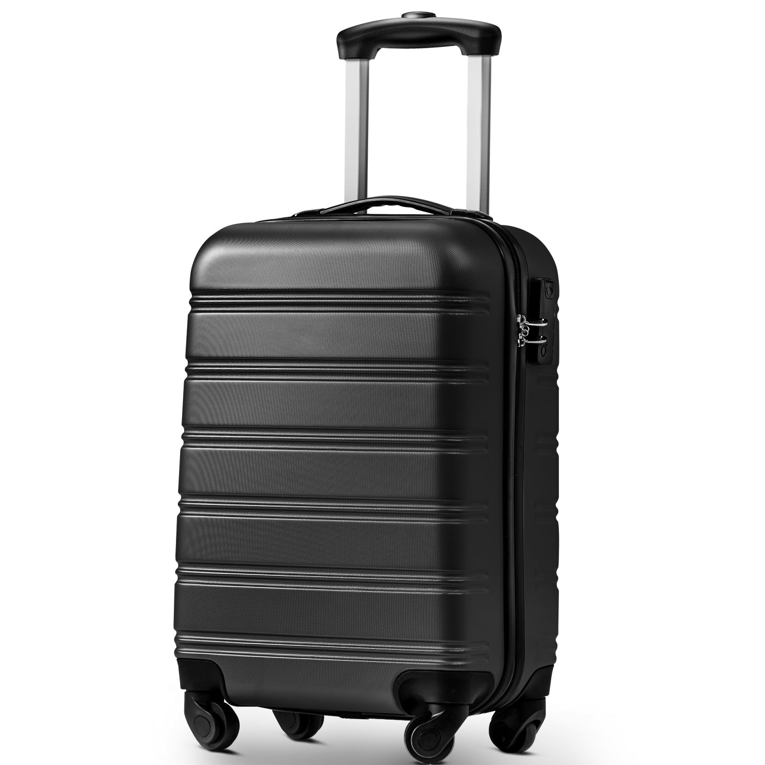 SET OF 3 ABS Hard shell Travel Trolley Suitcase 4 wheel Luggage set Hand Luggage, 20,24,28 inch (Black)
