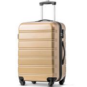 ABS Hard shell Travel Trolley Suitcase 4 Wheel Luggage Set, 28", Golden