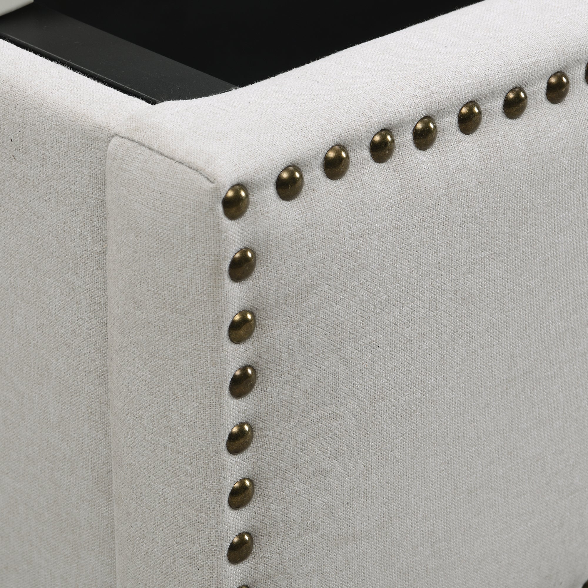 White Button back bed