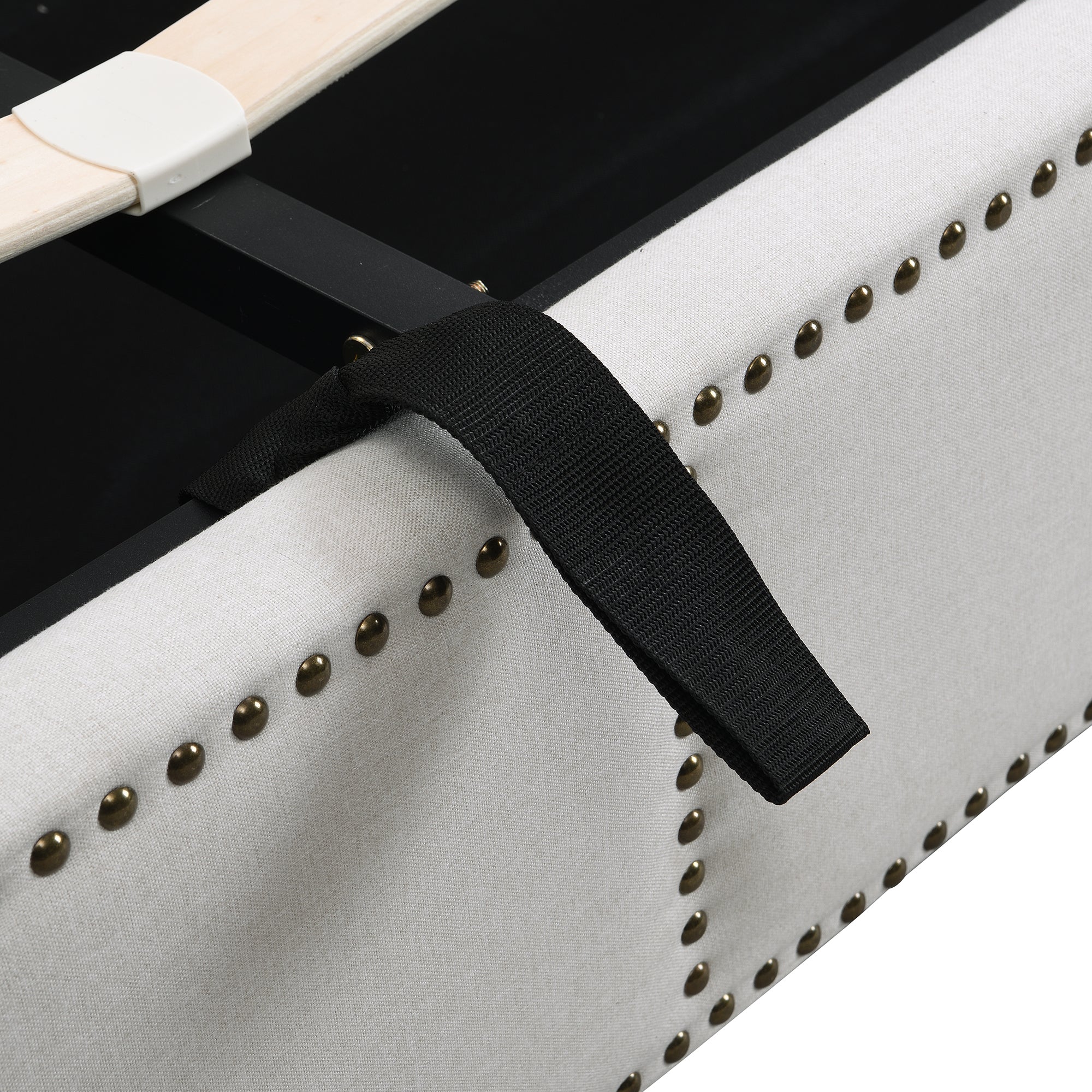 White Button back bed
