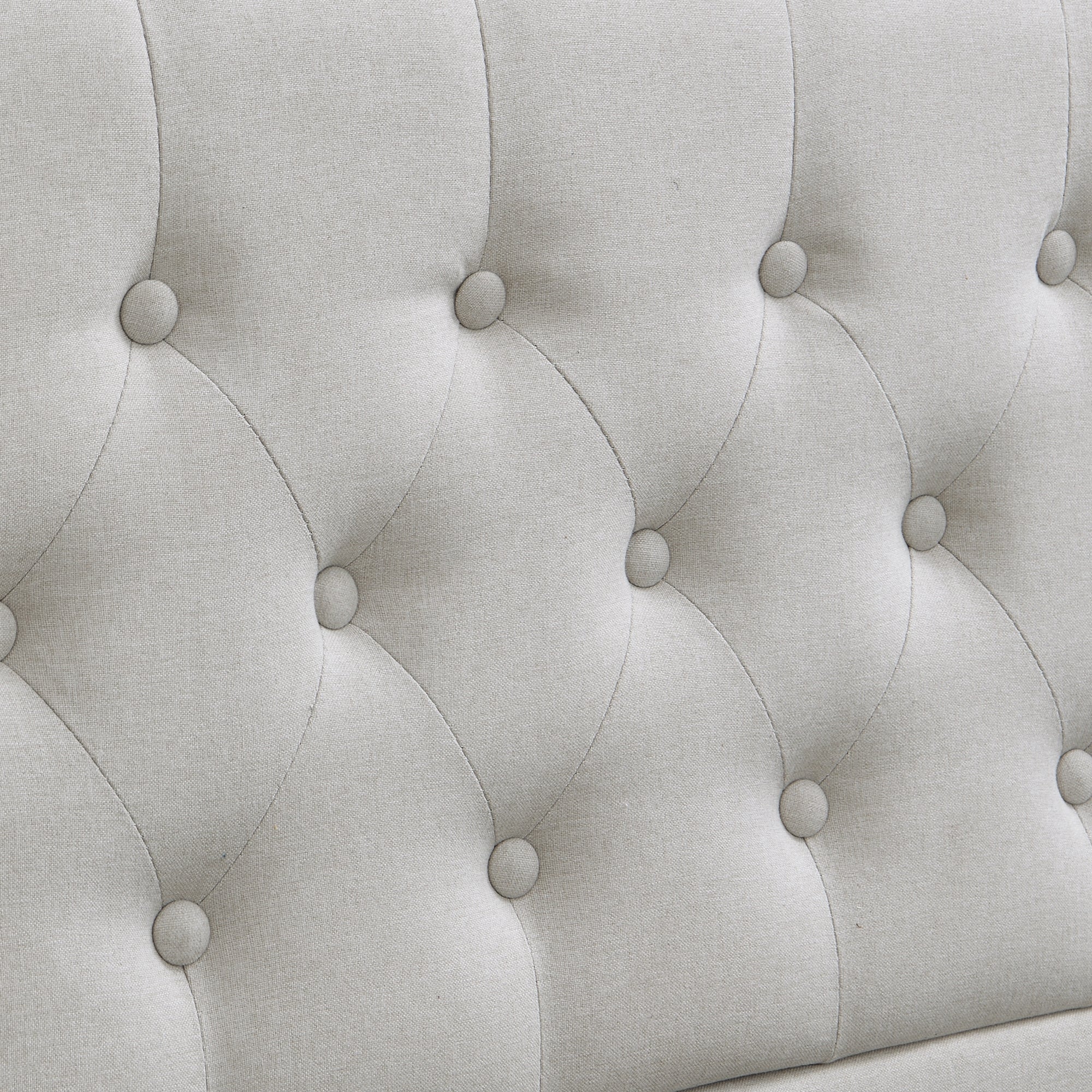White Button back bed