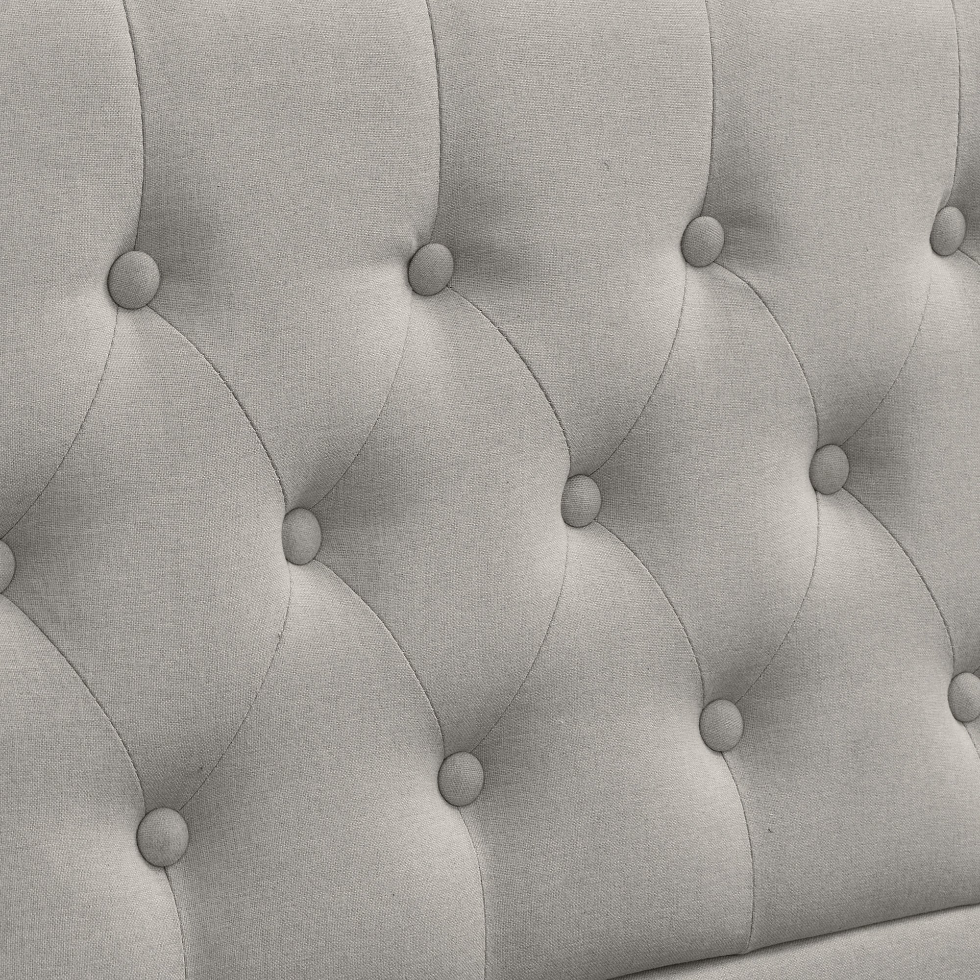 Upholstered Bed 140x200cm Hydraulic Storage Studded - Cotton-Linen
