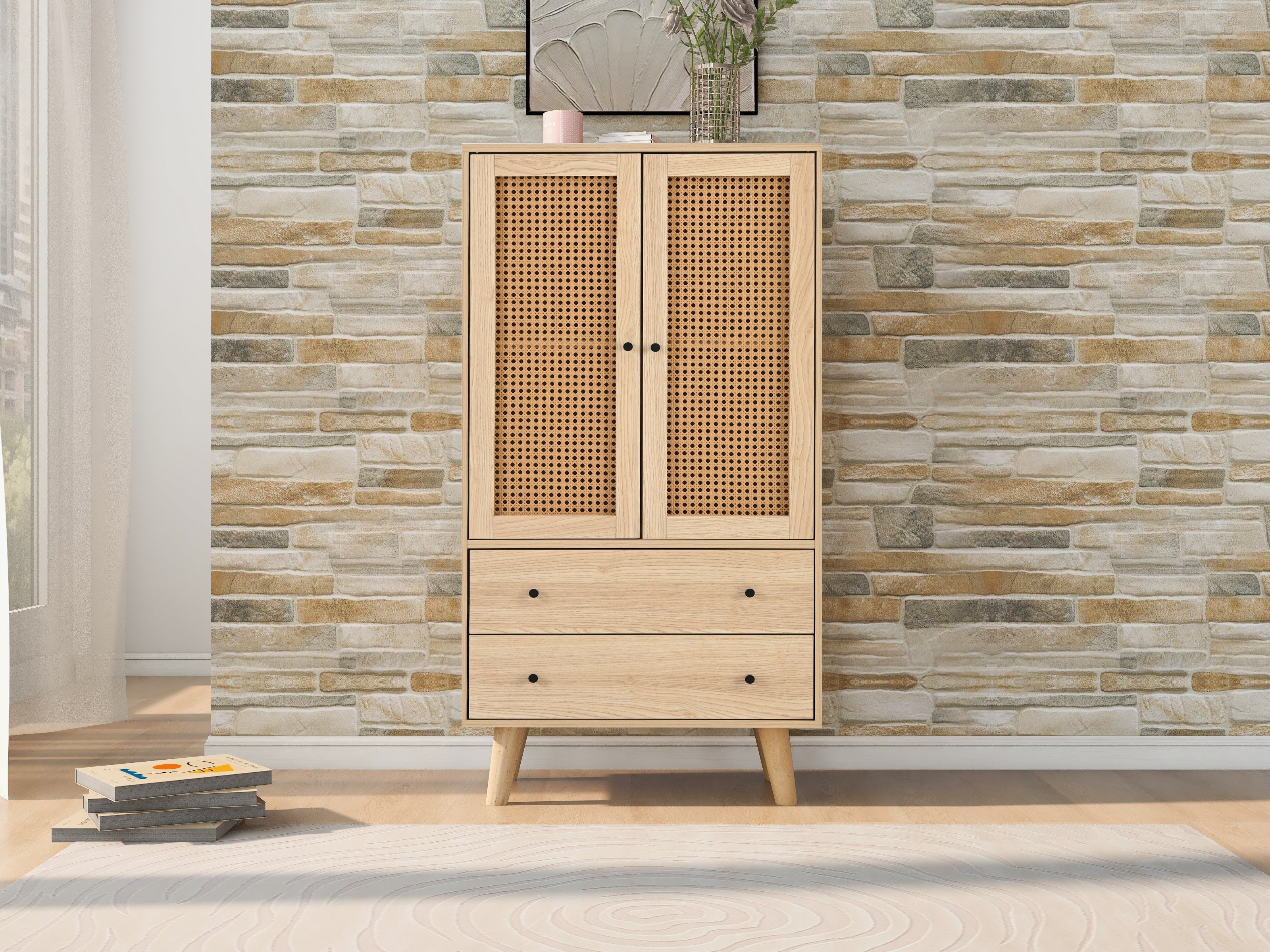 Dining Room Living Room Sideboard, Chest of Drawers Storage Cupboard TV Table, 60 cm Wide