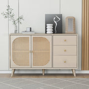 Sideboard Storage TV Table with Drawers & Doors, Large Capacity, Off-White Cream 120cm