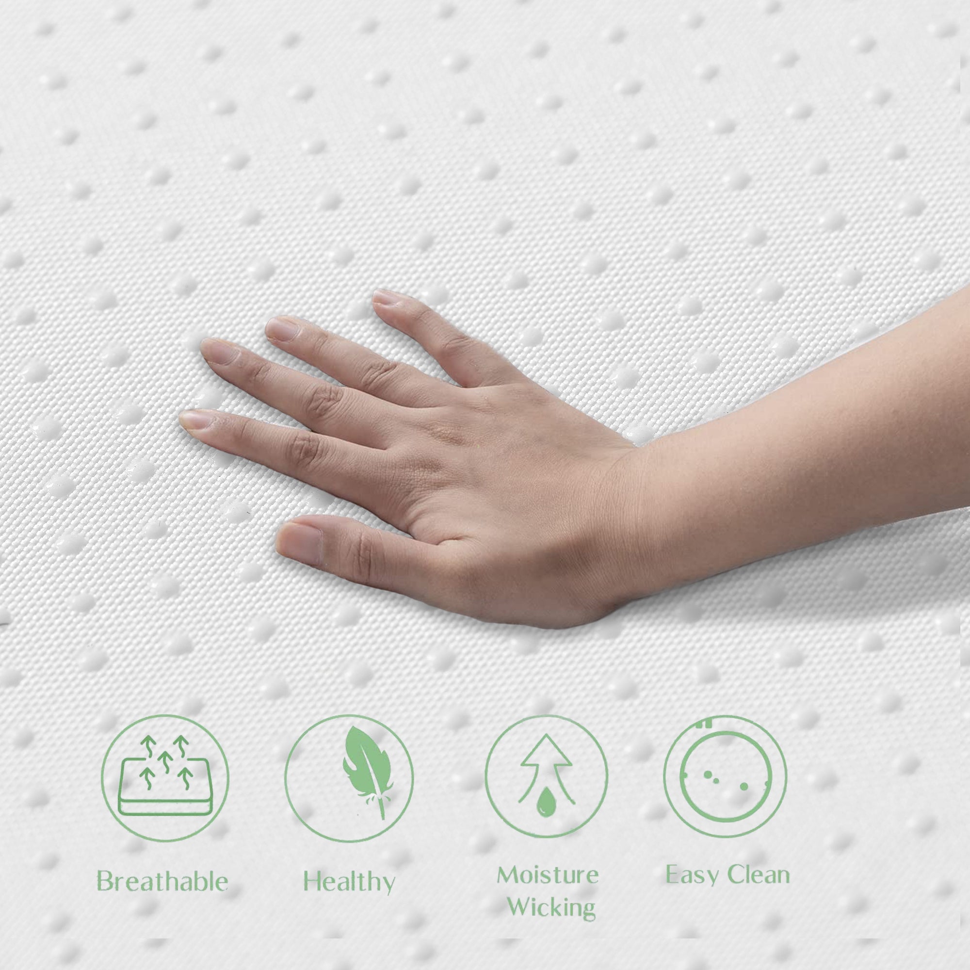 Comfortable mattress, anti-slip, Oeko-Tex certified, ergonomic, breathable, durable, firmness H3, 140x200cm