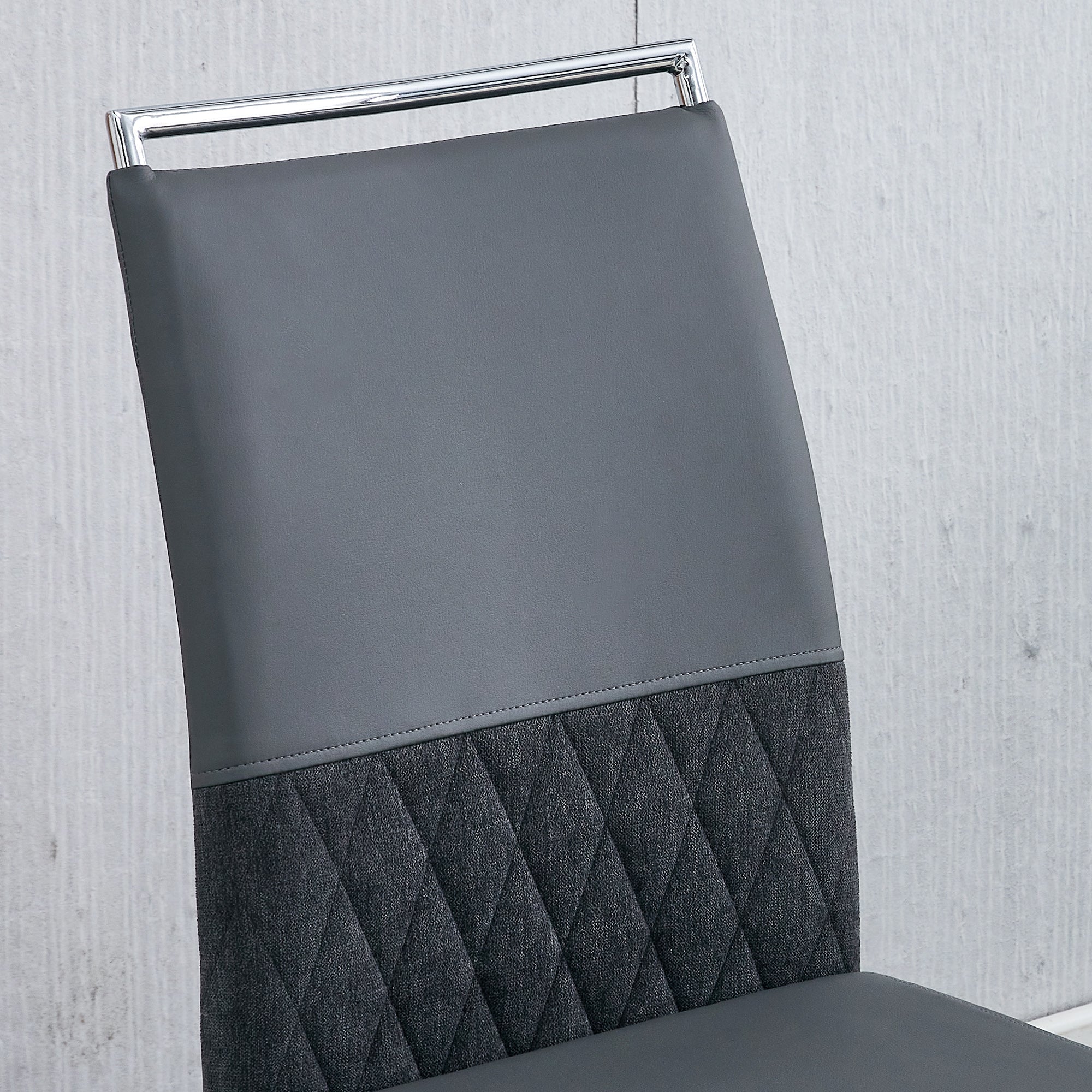 Dining Chairs (Set of 4), High Back Upholstered Side Chair, Grey