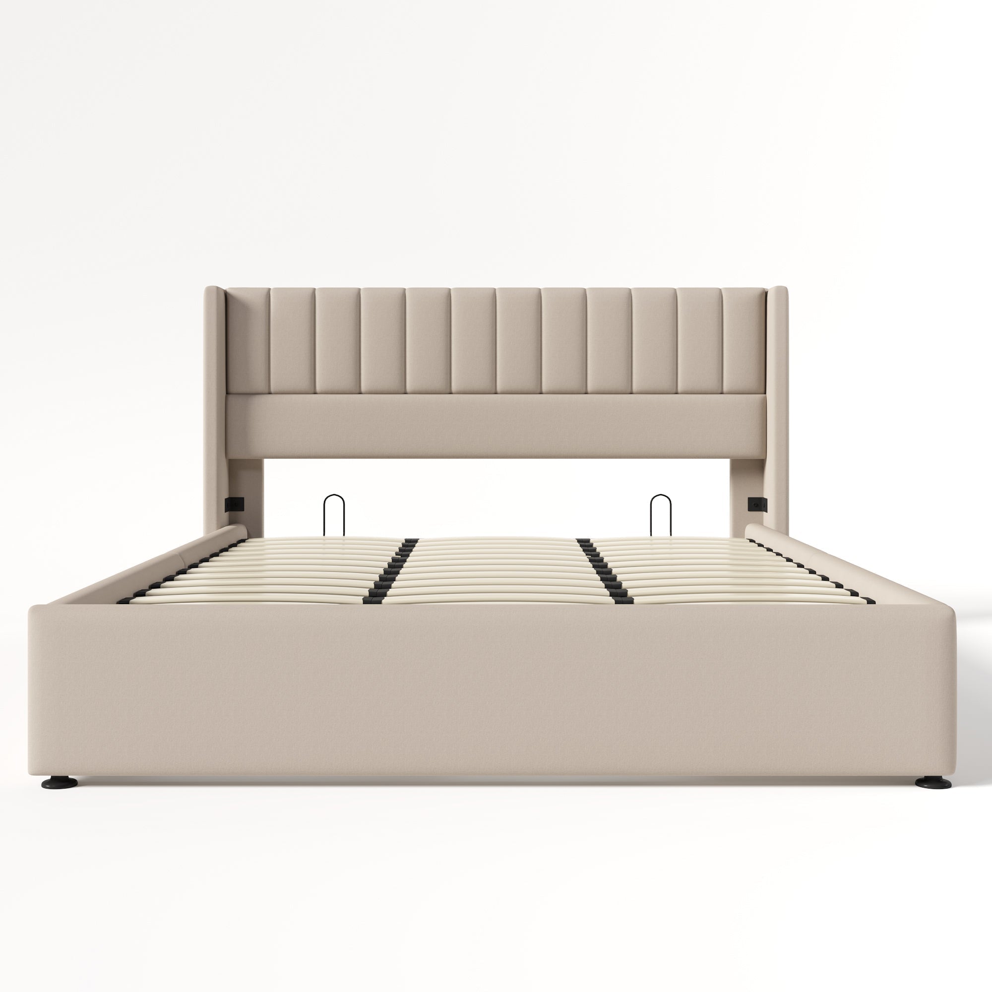 Storage Bed Hydraulic Double 180x200cm, Linen Beige