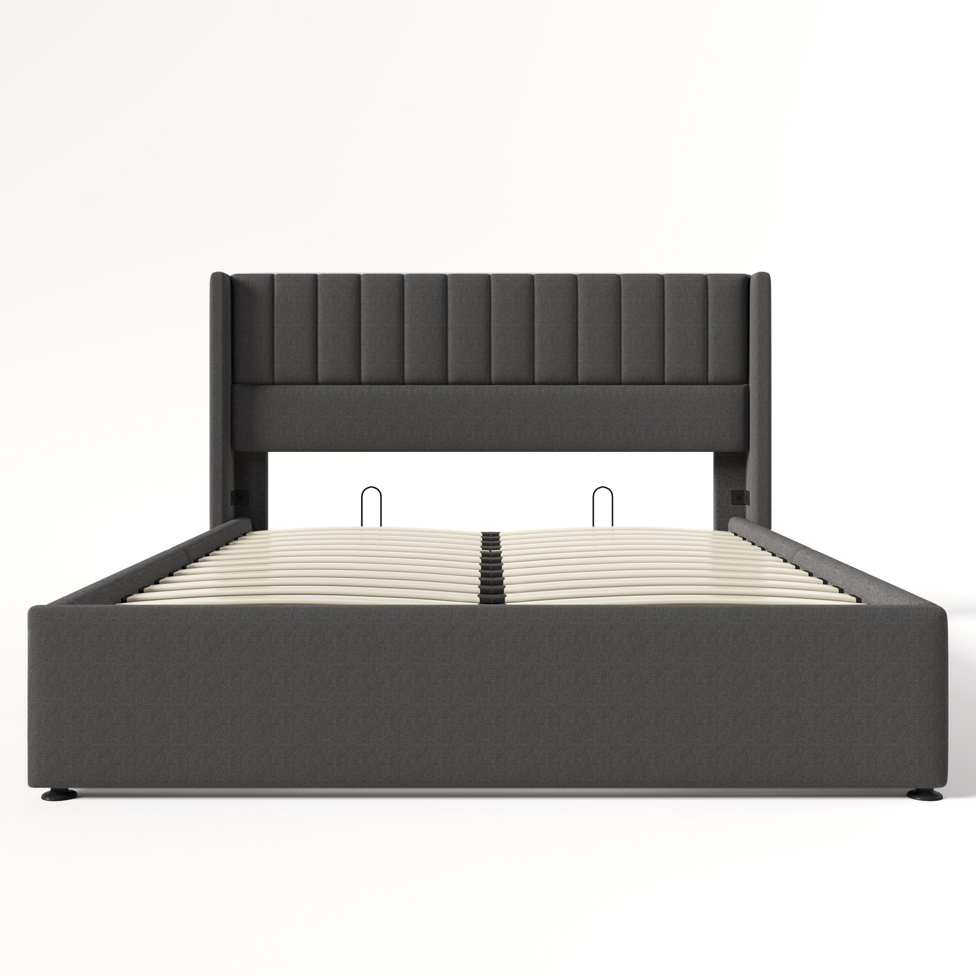Storage Bed, Hydraulic Double 180x200cm, Linen Grey