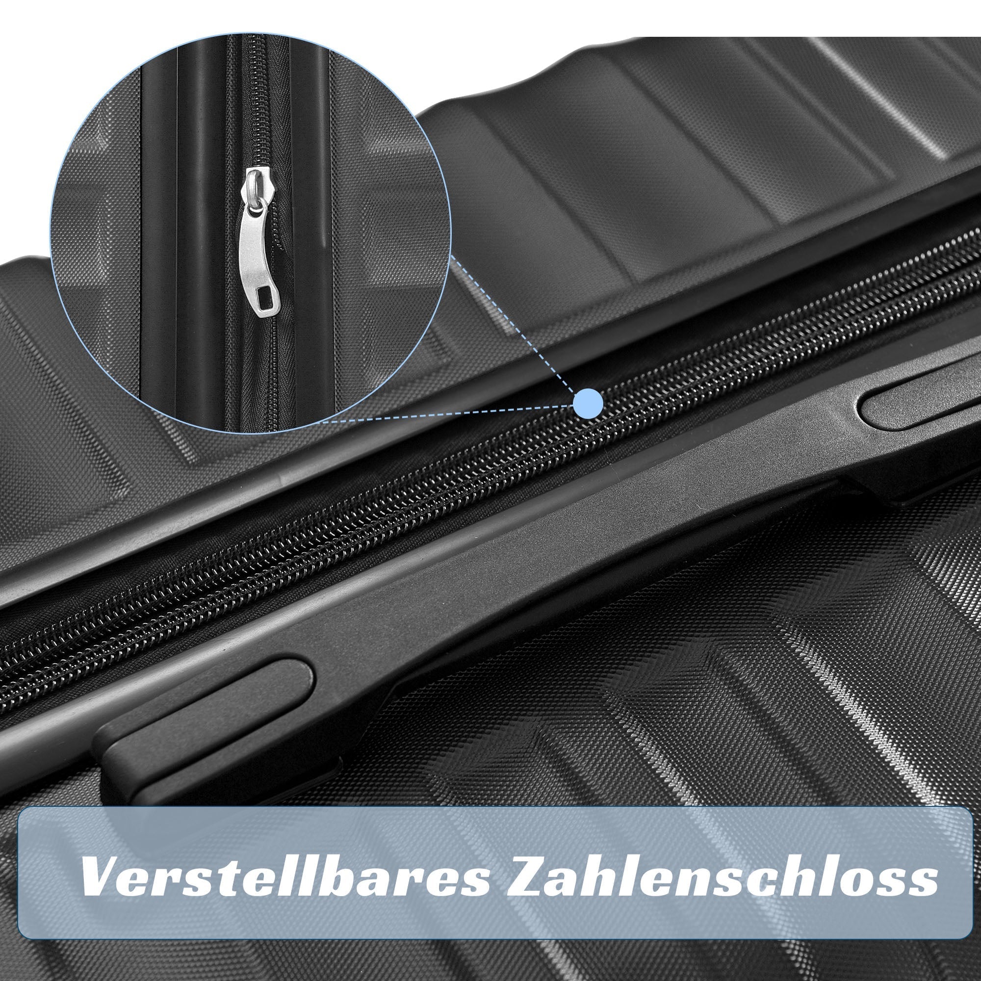 Luggage Set - Three Sizes, ABS Material, TSA Lock, Expandable, Black