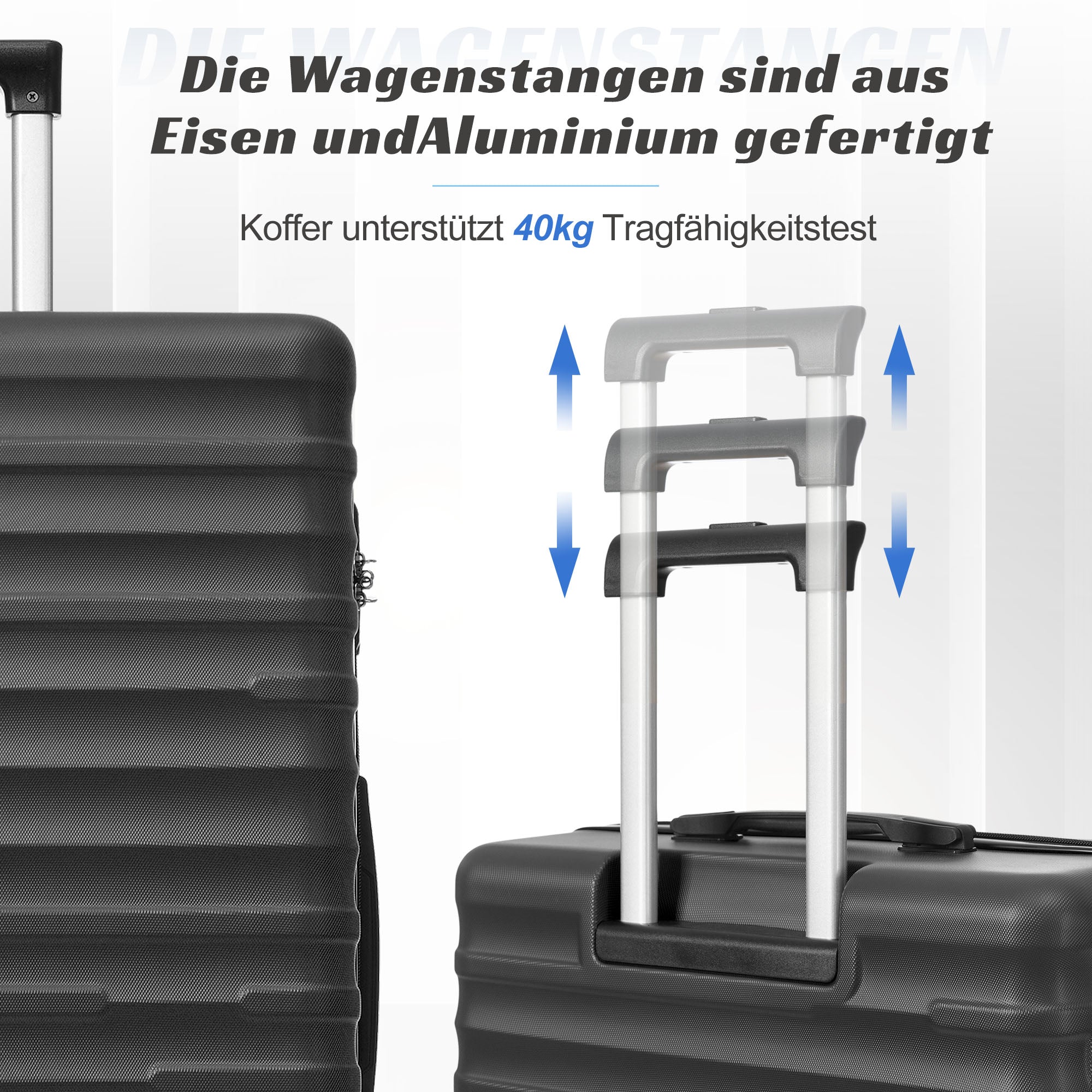 Luggage Set - Three Sizes, ABS Material, TSA Lock, Expandable, Black