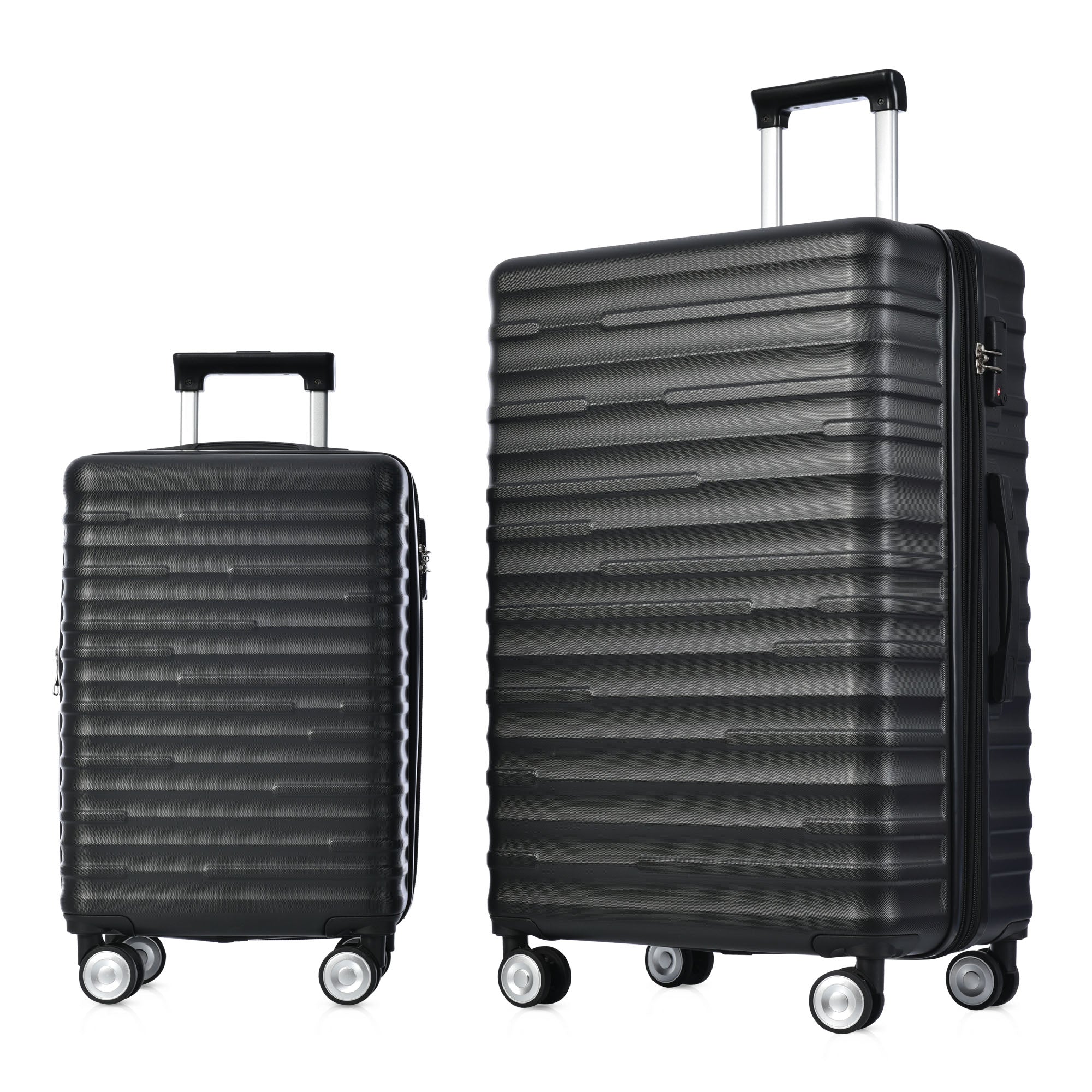 Luggage Set - Three Sizes, ABS Material, TSA Lock, Expandable, Black