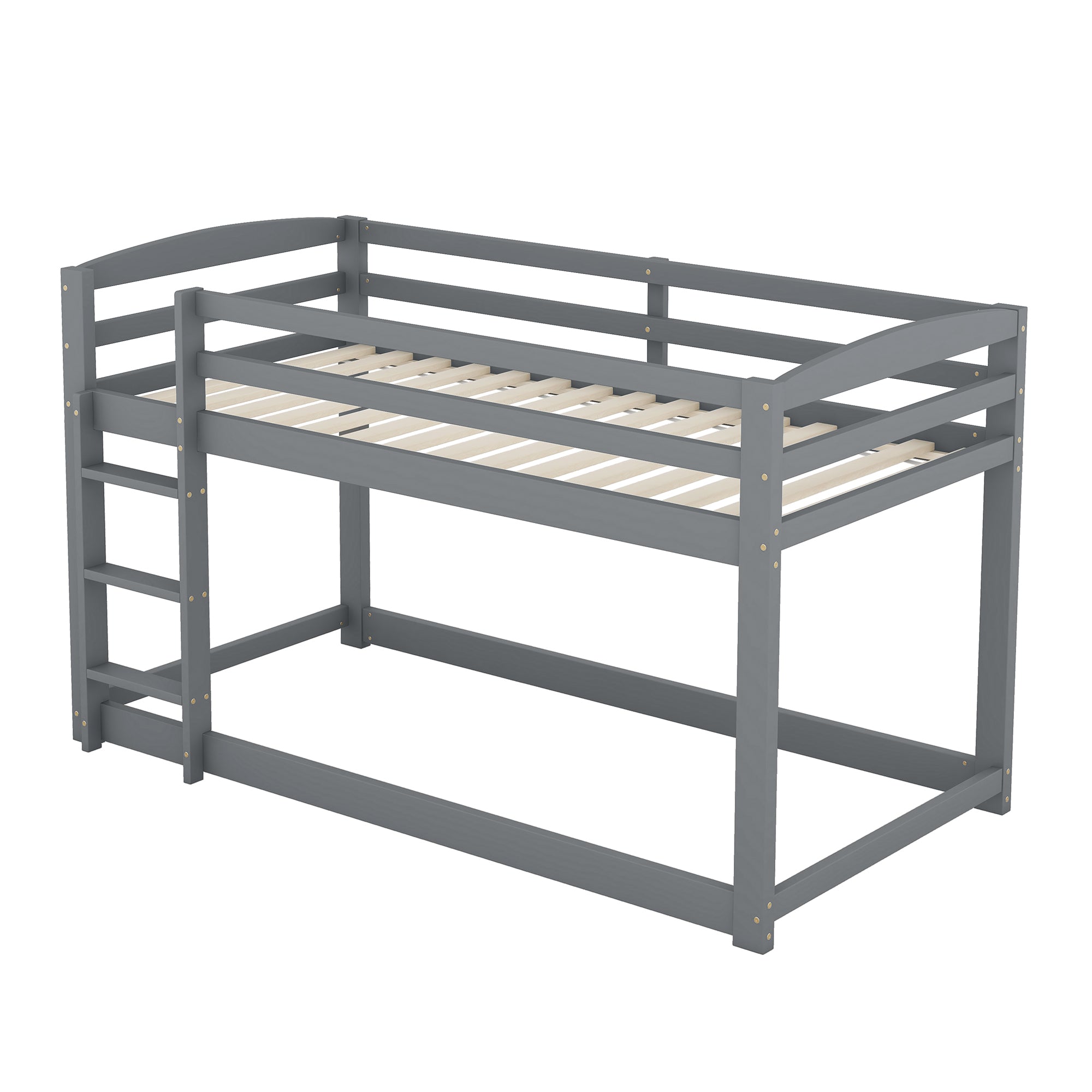 Bunk Bed for Children, Solid Pine Frame 90x200cm, Grey