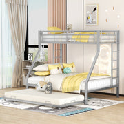 Bunk Bed Pull-out Bed Ladder 90(140)x200cm - Silver Metal