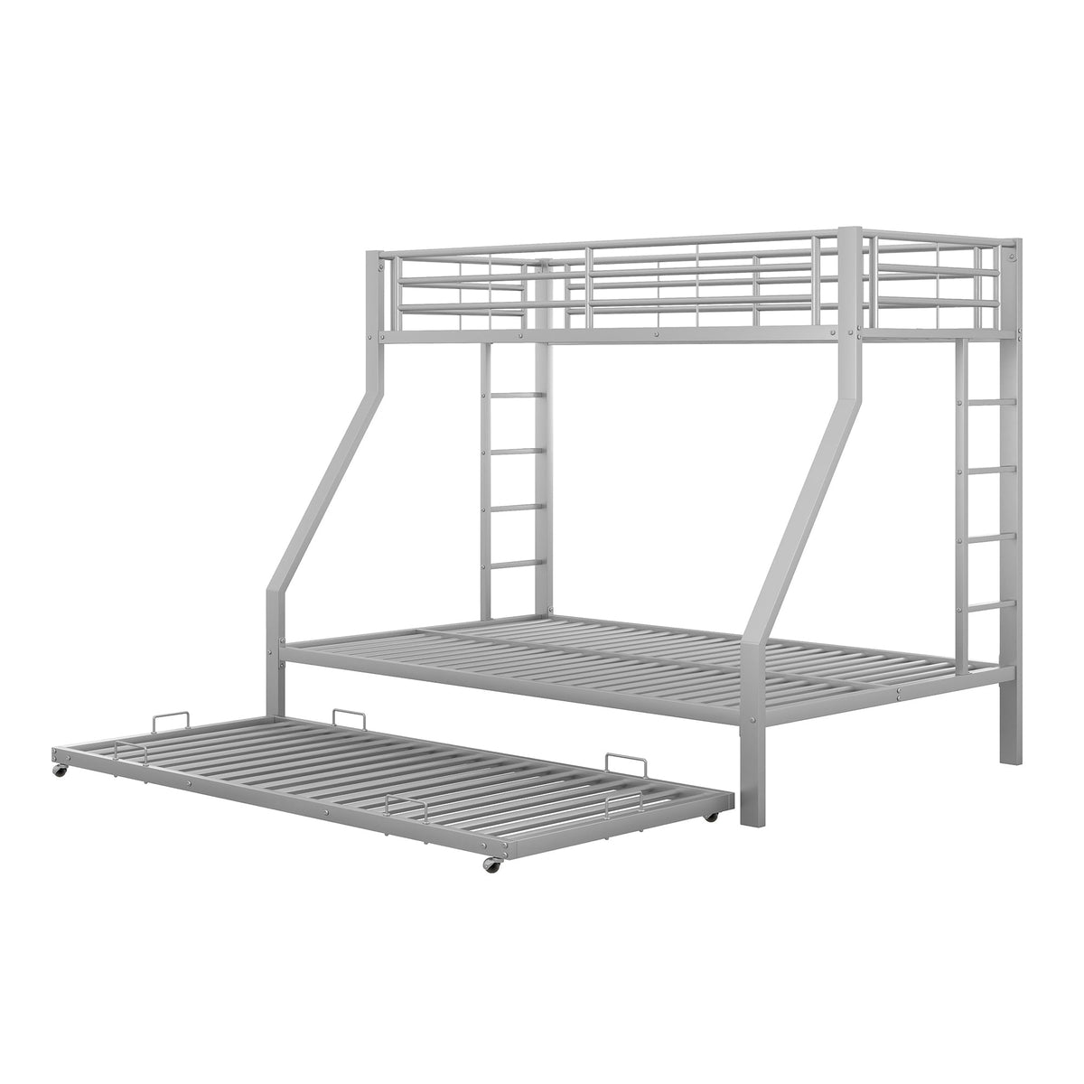Bunk Bed Pull-out Bed Ladder 90(140)x200cm - Silver Metal