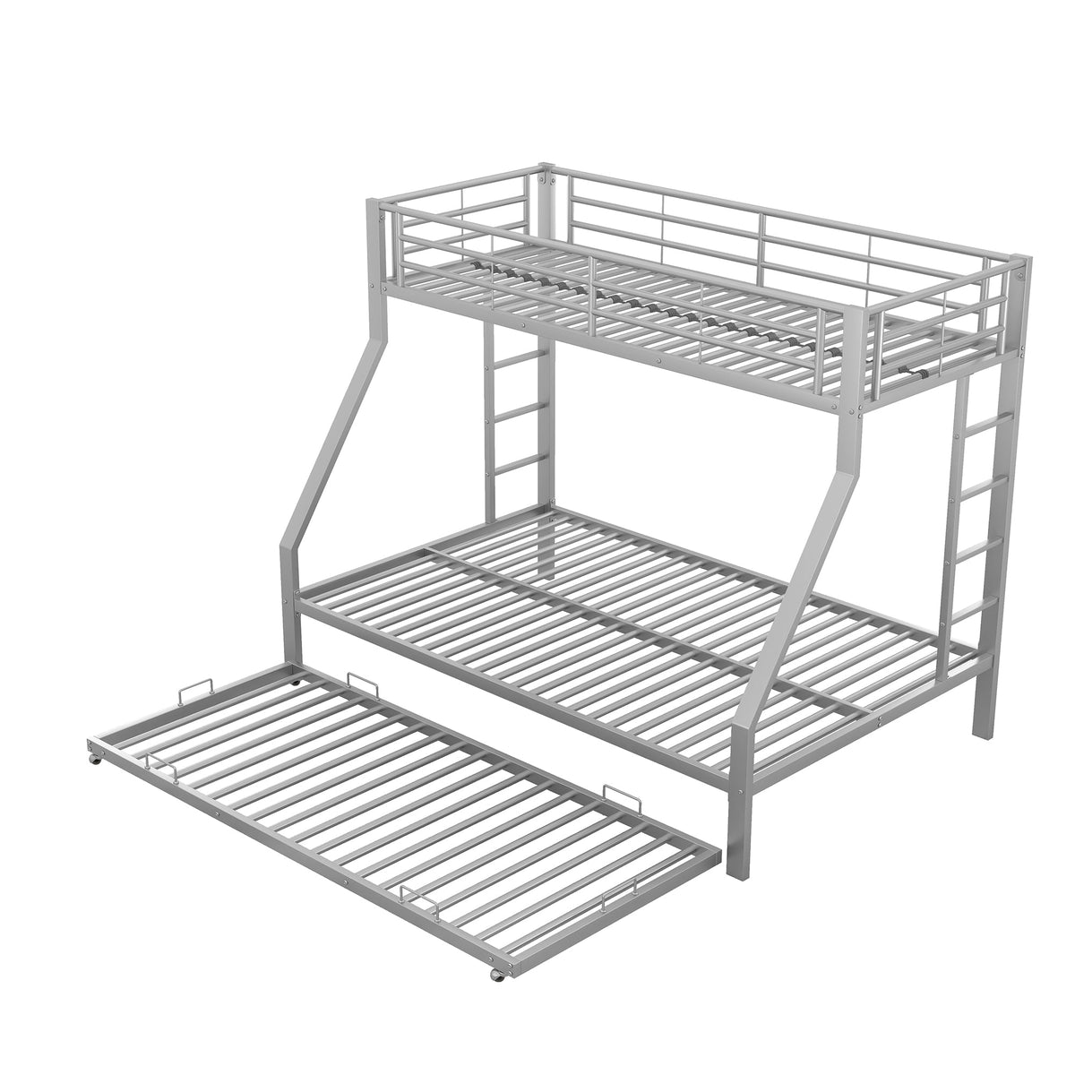 Bunk Bed Pull-out Bed Ladder 90(140)x200cm - Silver Metal