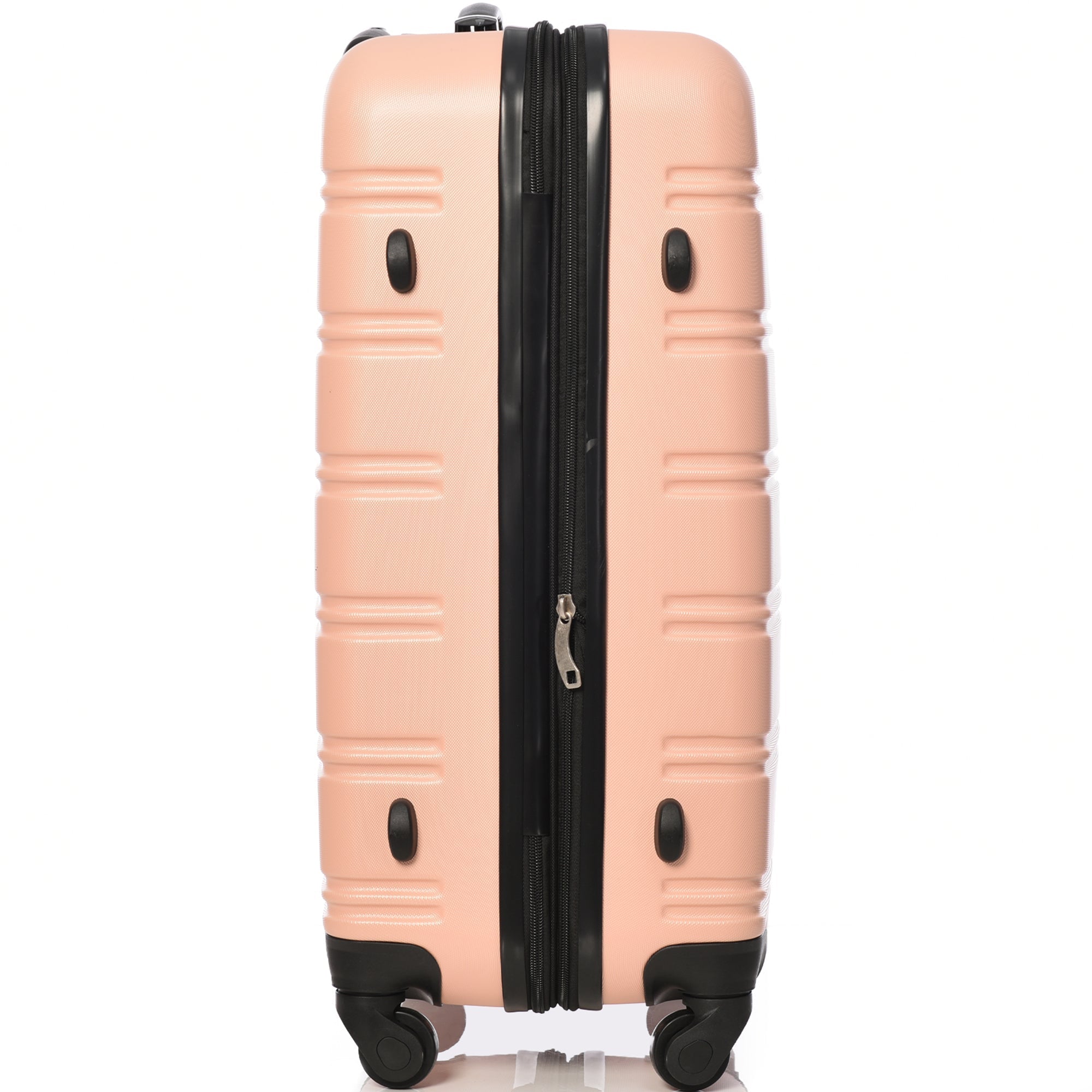 ABS Hard Shell Travel Trolley Suitcase, 4 Wheel Luggage Set, Hand Luggage, 24", Pink