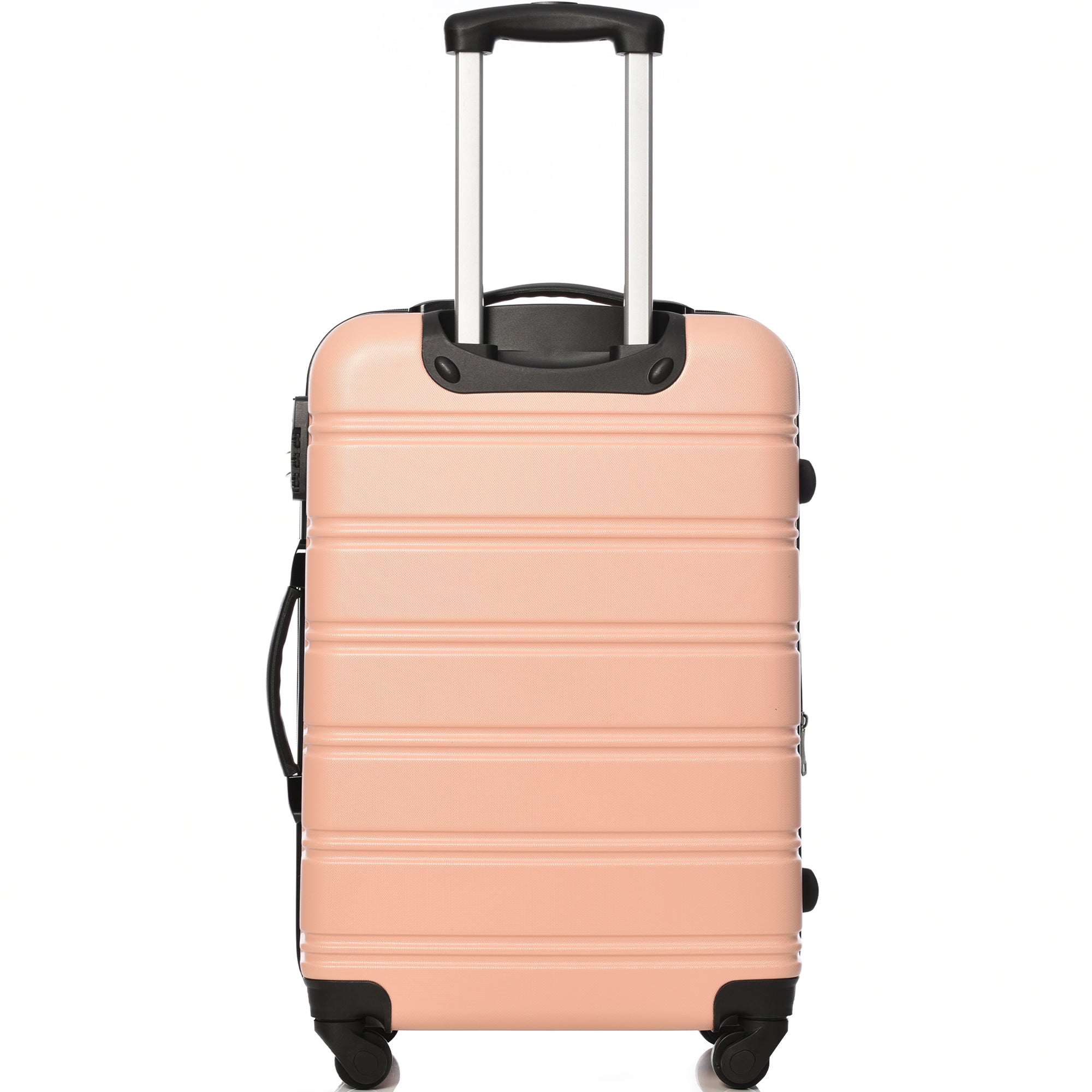 ABS Hard Shell Travel Trolley Suitcase, 4 Wheel Luggage Set, Hand Luggage, 24", Pink