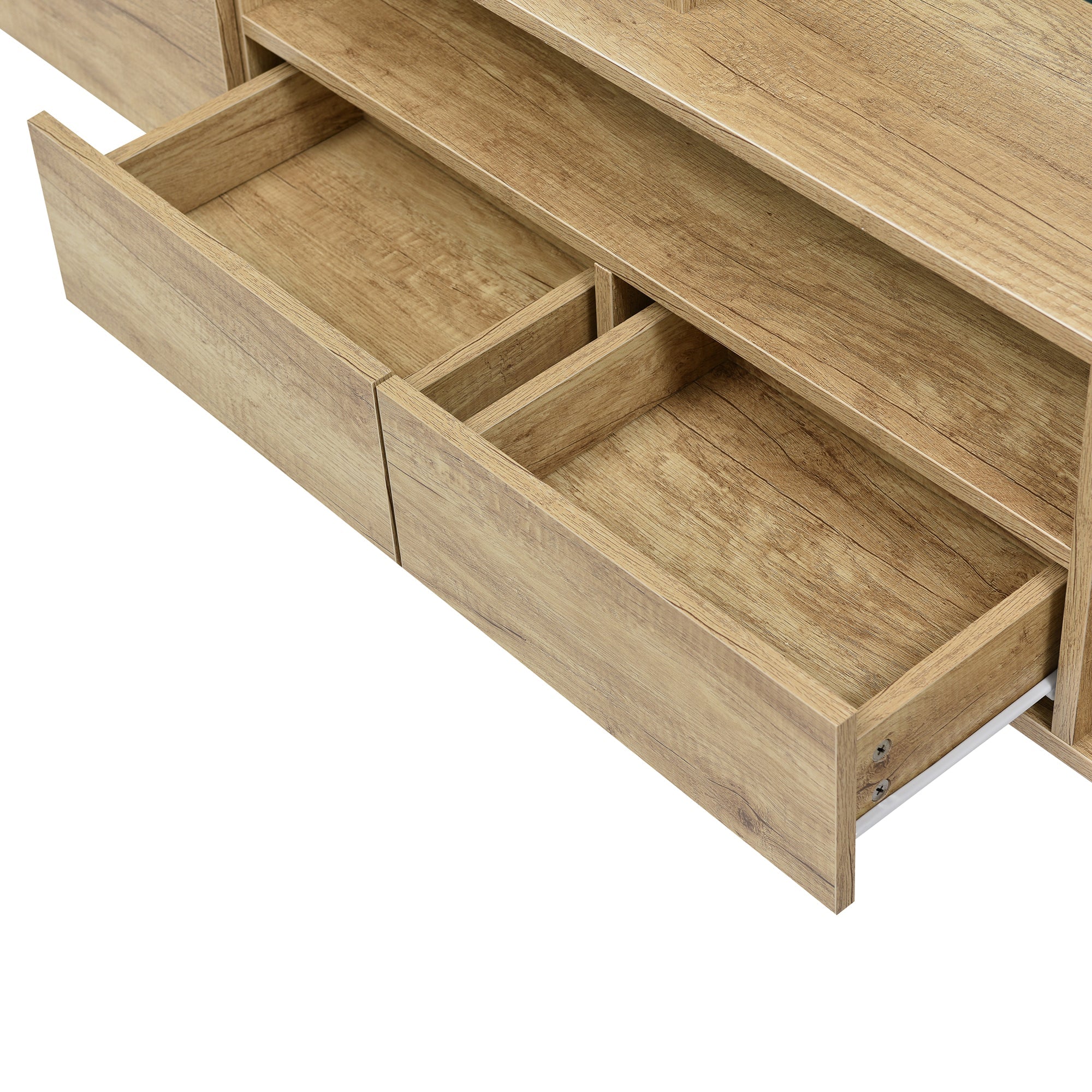 TV Cabinet, 200 cm LED Lighting, High-Gloss White