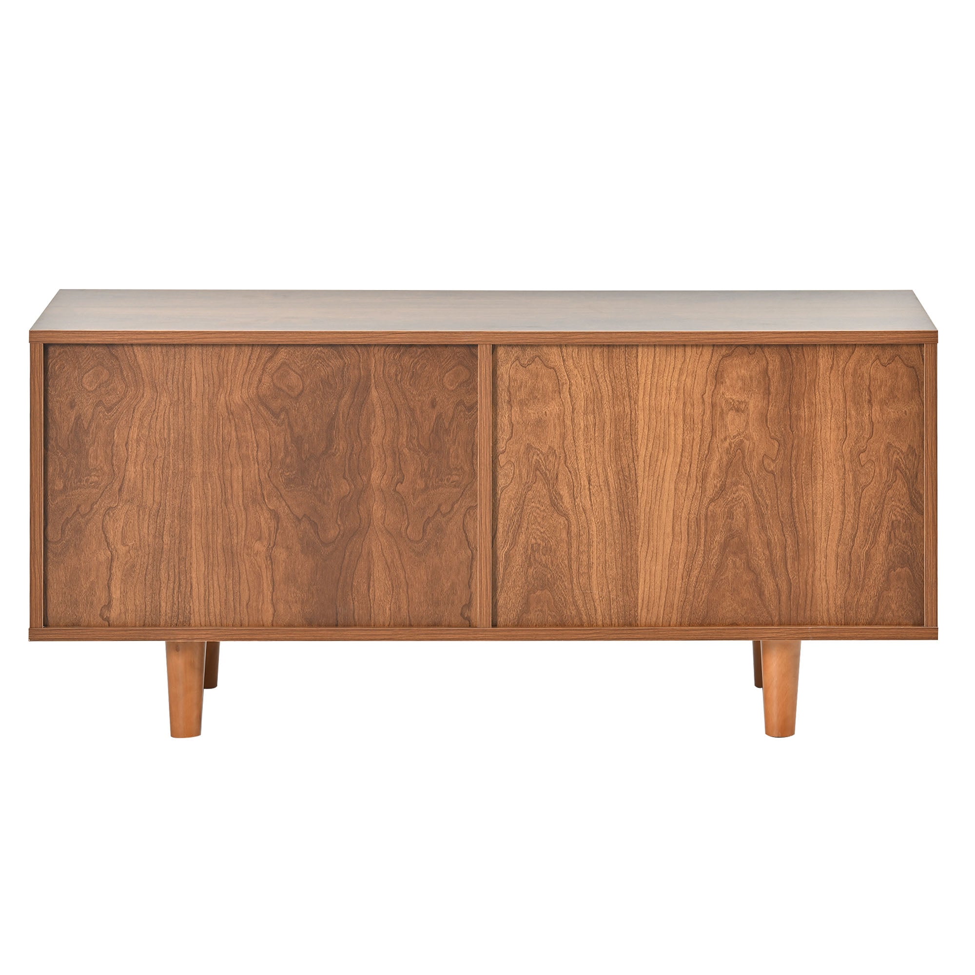 Rattan Sideboard Set, Living Room Chest & Shoe Cabinet, Walnut