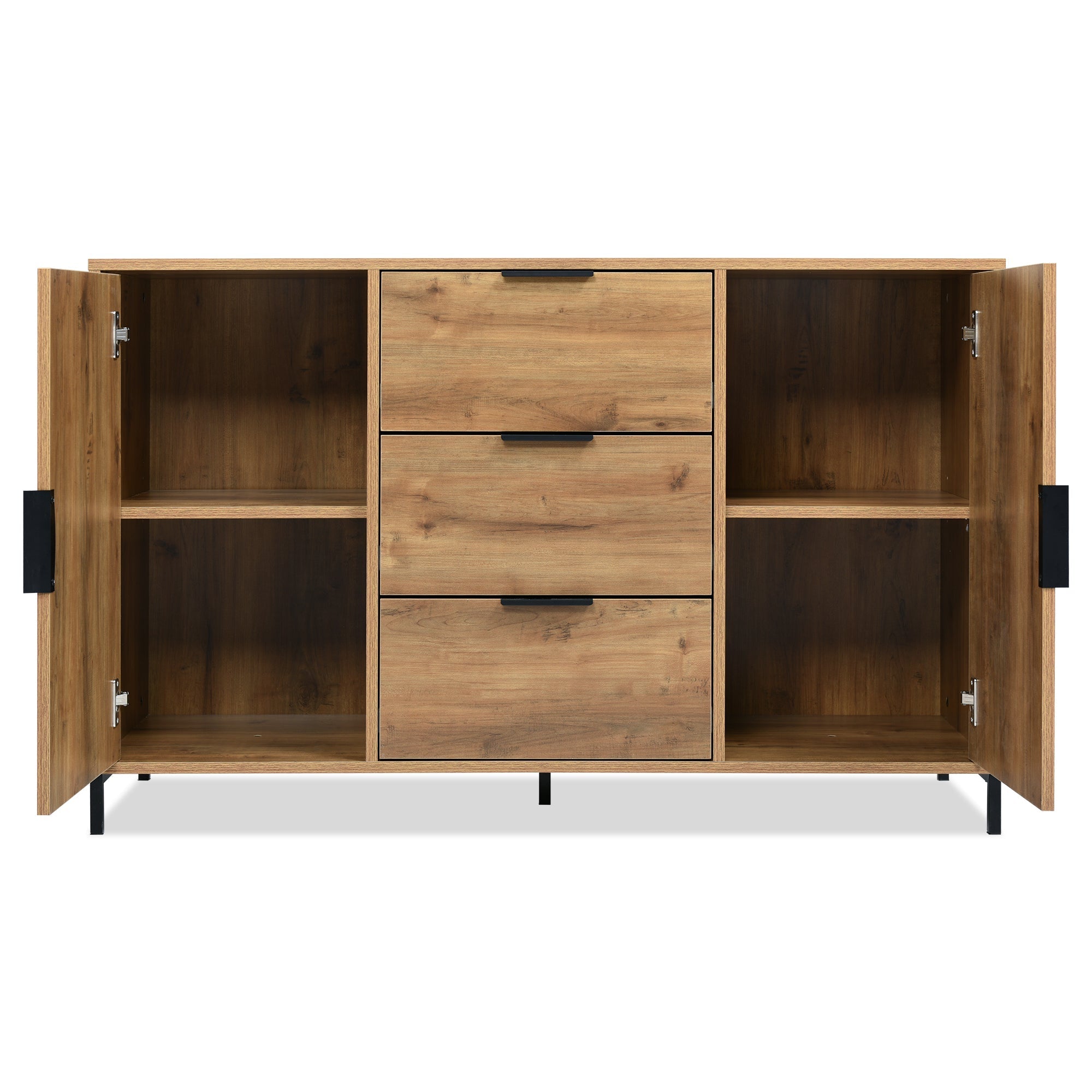 Chest of Drawers, 2 Doors & 3 Drawers, Adjustable Shelf, Dark Oak