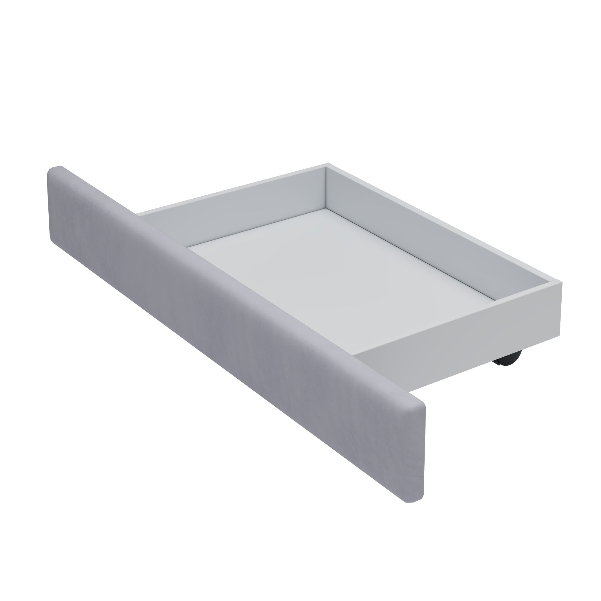 Upholstered Bed, 180x200cm Double with 4 Drawers & Slatted Frame, Grey Velvet