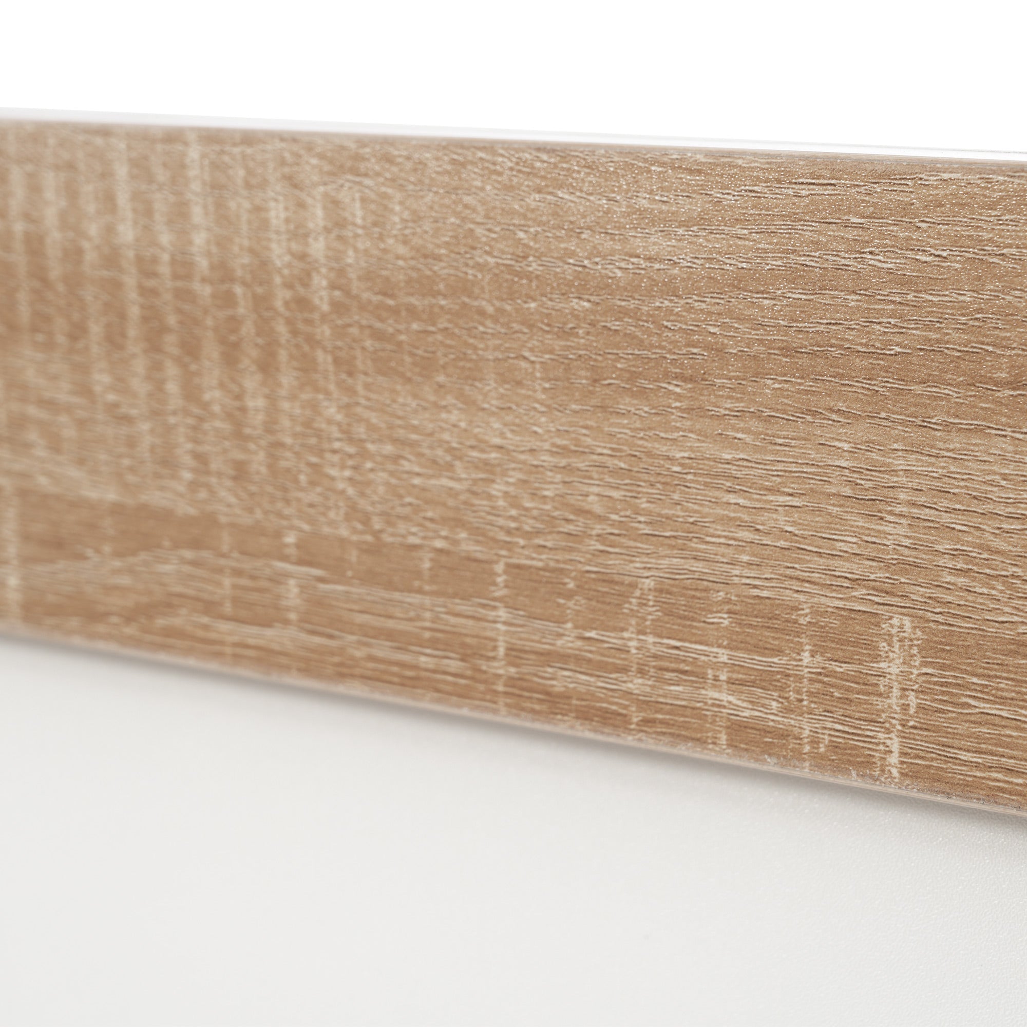 Double Bed Floating Headboard Frame Slatted Base, Sonoma Oak/White Wood