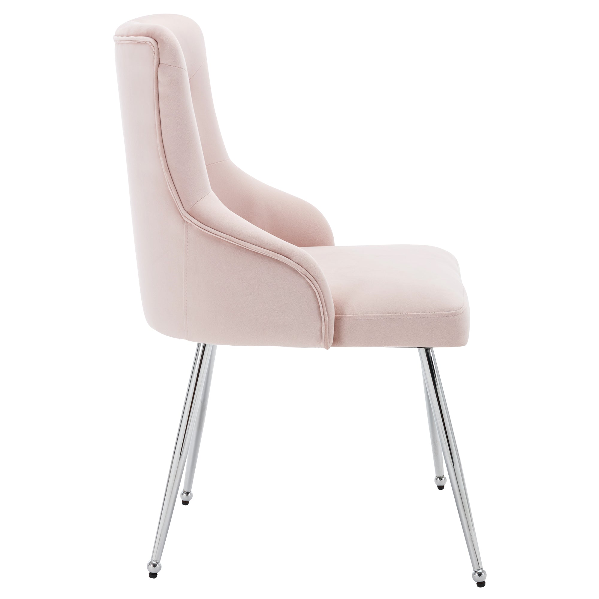 Dining Chairs Set of 2 with Button Pattern and Lumbar Cushion, Pink