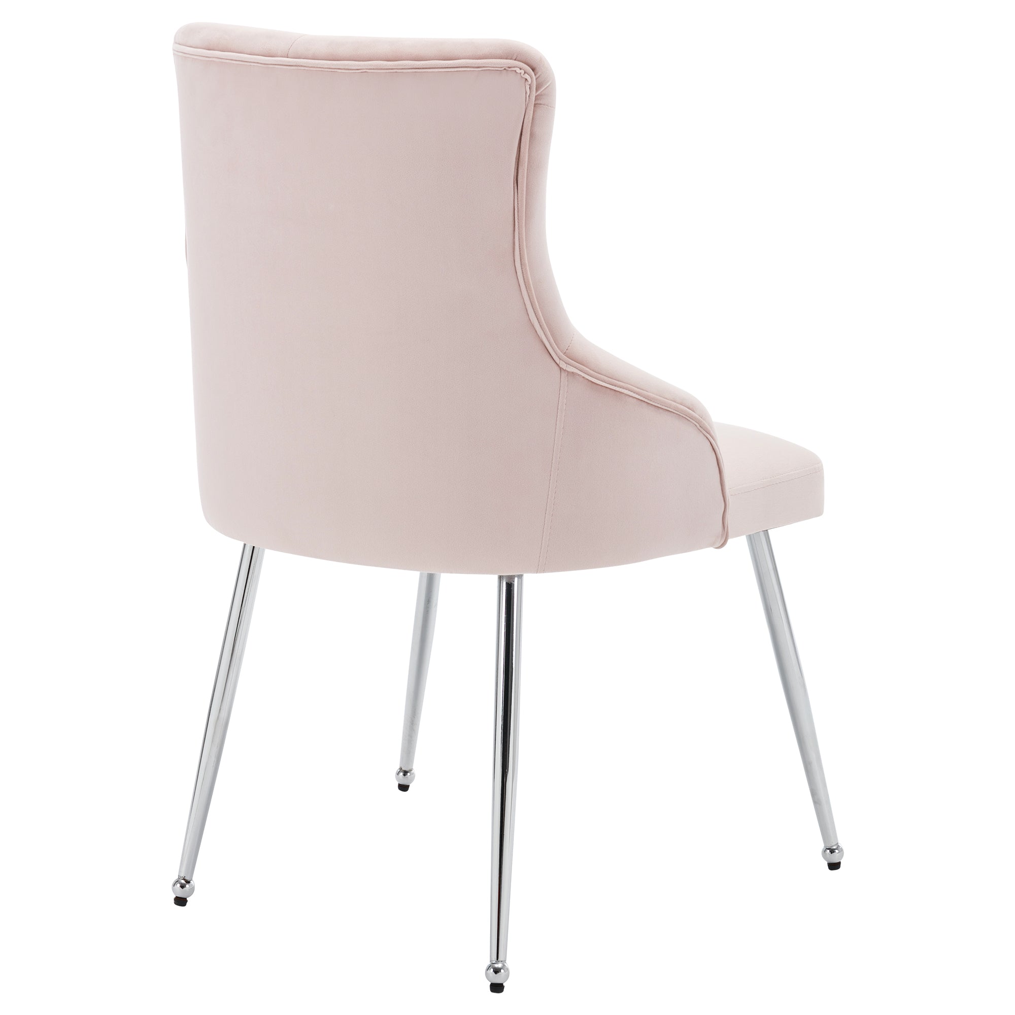 Dining Chairs Set of 2 with Button Pattern and Lumbar Cushion, Pink