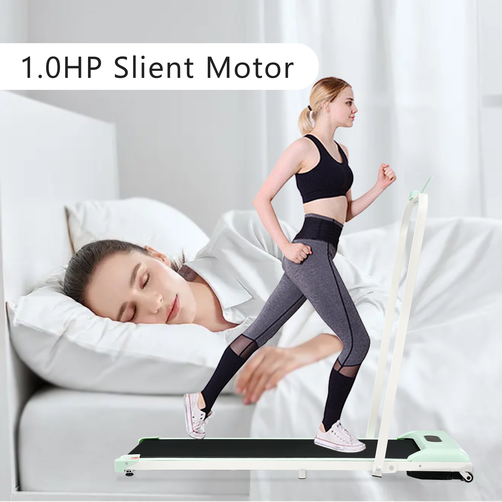Treadmill, 2-in-1, 1-6 km/h, LED Display, Bluetooth, Foldable