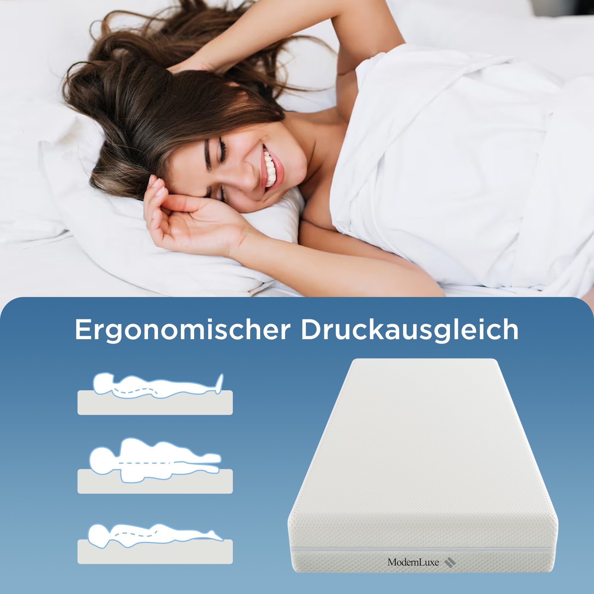 Cold Foam Double Mattress 140x200 7-Zone Comfort Foam, 20cm High