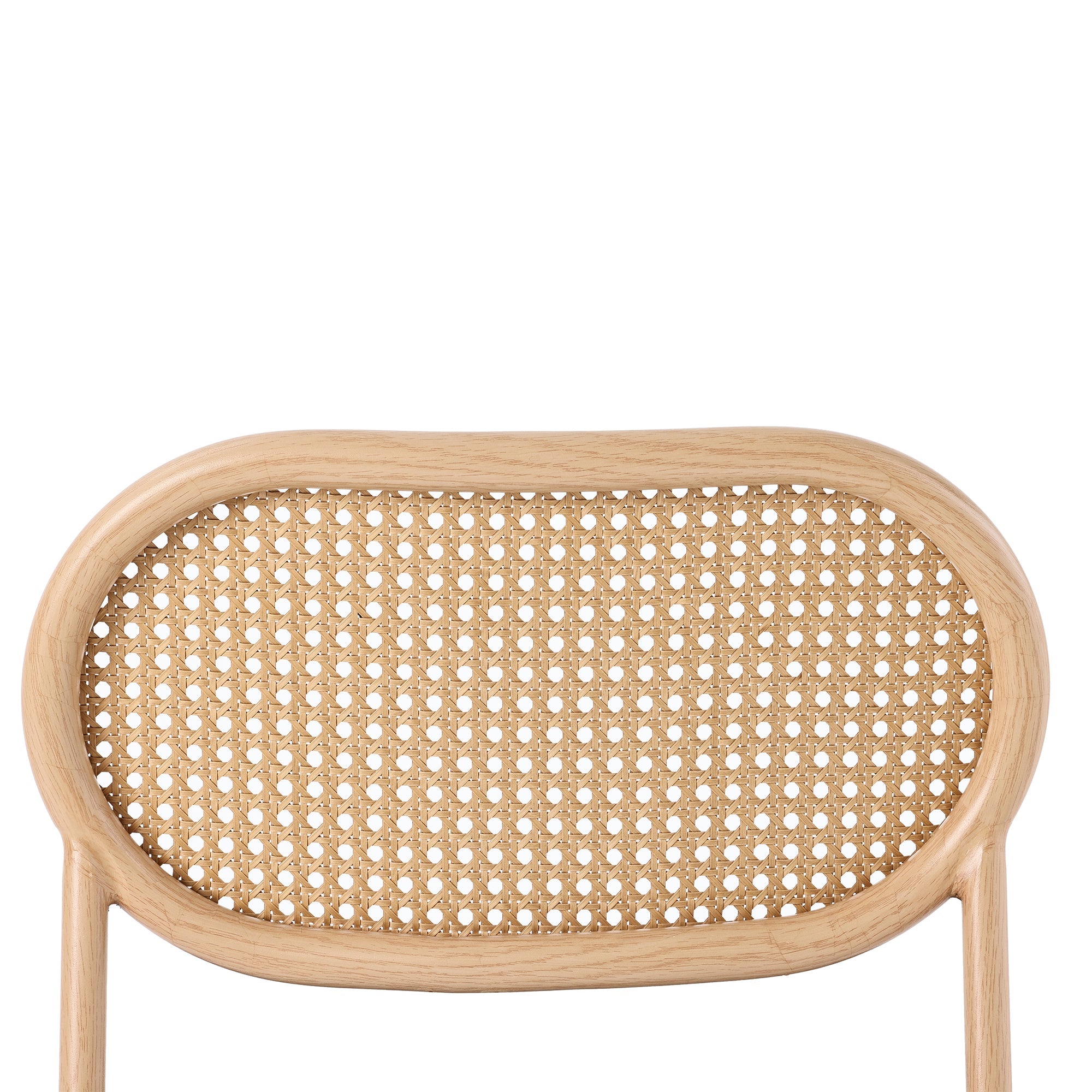 Modern Dining Chair Set of 6, Simple Rattan Leisure Seating with Metal Legs, Black and Brown